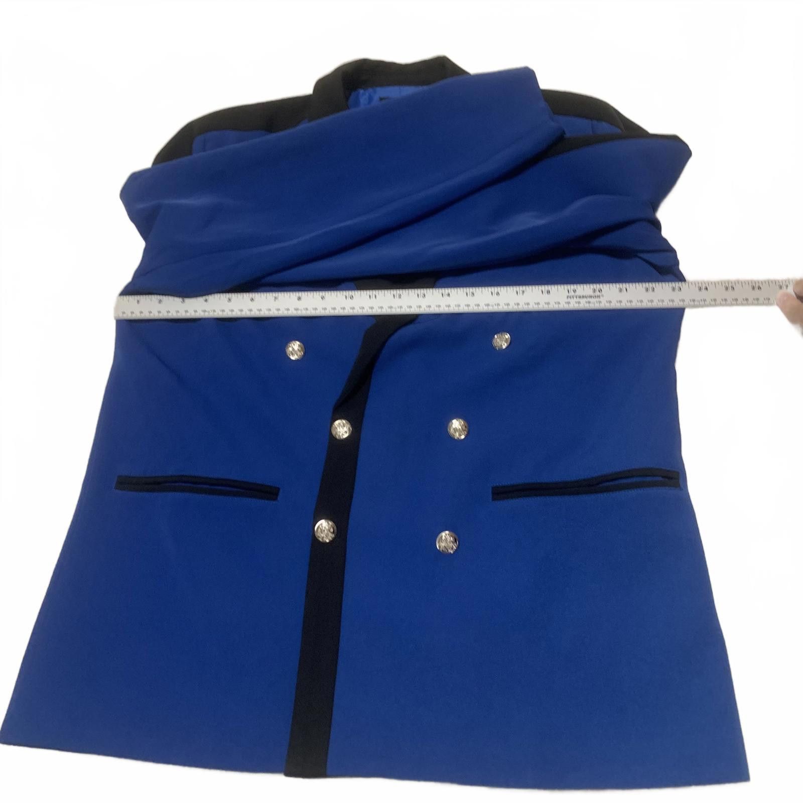 7 For All Mankind boohooMAN Men's 38 Royal Blue Double Breasted Blazer Silver Size 38R - 8 Thumbnail