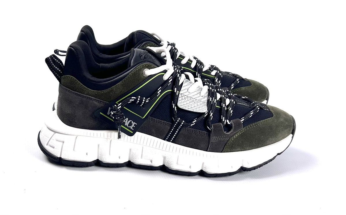 Versace Versace Trigreca Sneakers EU44/US11 Black Olive Green Italy Size US 11 / EU 44 - 1 Thumbnail