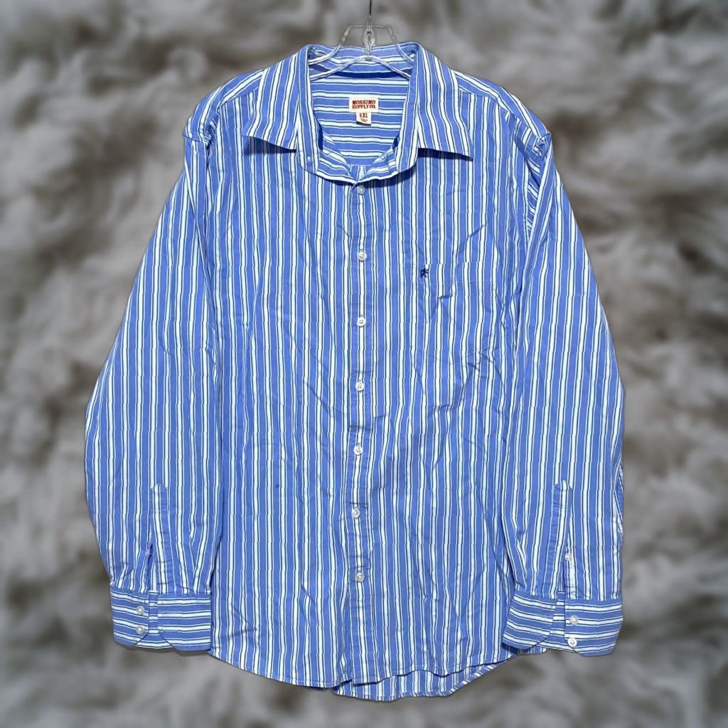 Mossimo Mossimo Striped Blue Button Shirt Mens XL Normcore Preppy Y2K Size US XL / EU 56 / 4 - 1 Thumbnail