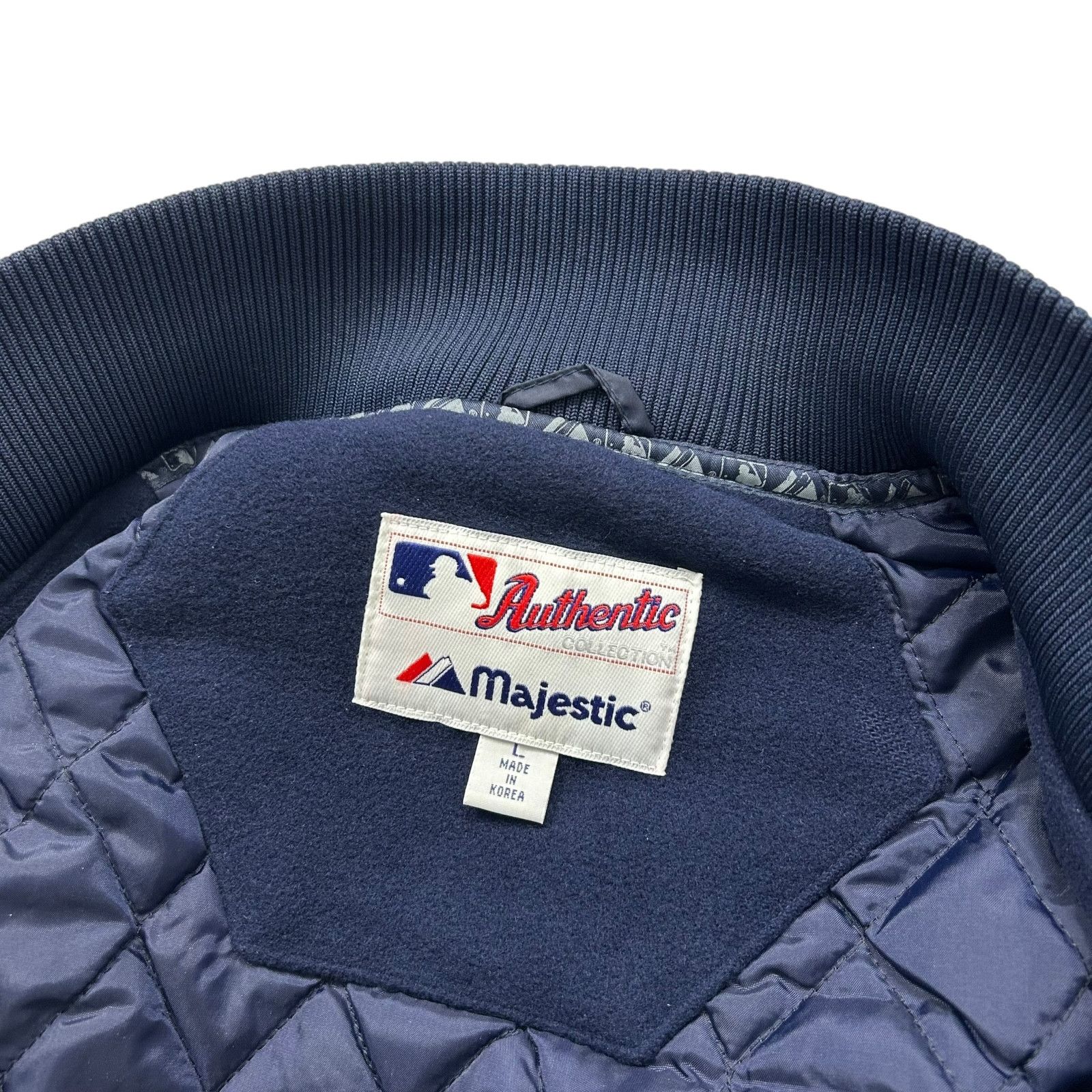 90s CLEVELAND INDIANS MAJESTIC VARSITY JACKET LEATHER WOOL