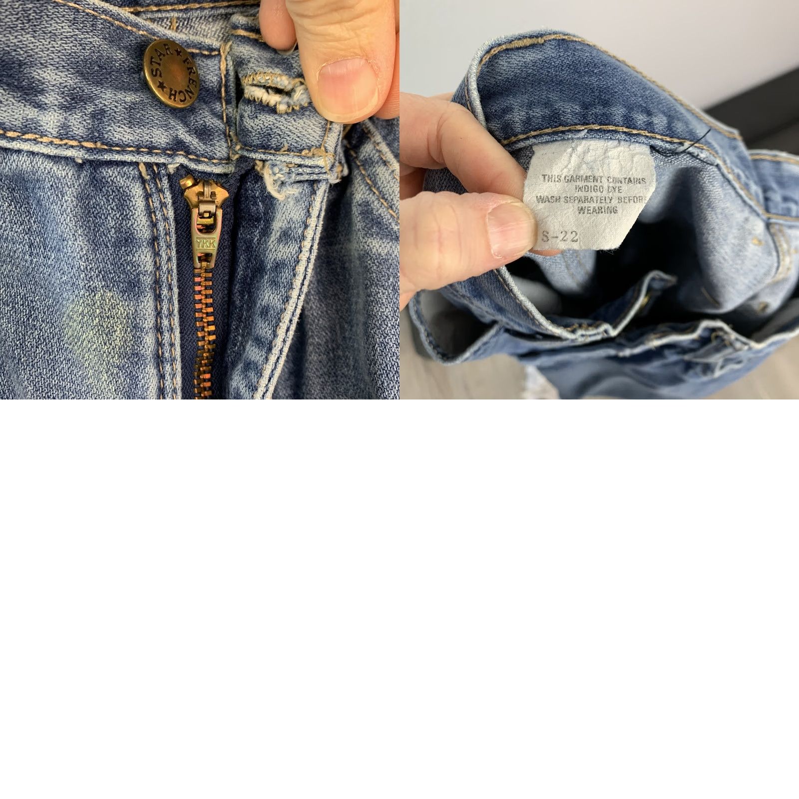 Vintage VINTAGE French Star Womens Jeans High Rise Straight Leg 24" Waist Blue 1970s Denim Jeans Mens Womens Size 42" / US 20 - 8 Thumbnail