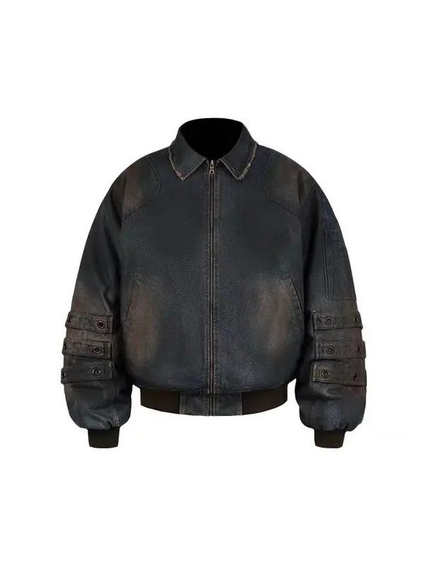 VIBE Retro heavy distressed denim thickened dirty jacket Size US L / EU 52-54 / 3 - 4 Thumbnail