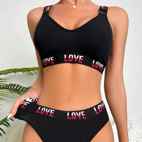 Other Letter Tape Panel Bra & Pantie Set Size S / US 4 / IT 40 - 4 Thumbnail