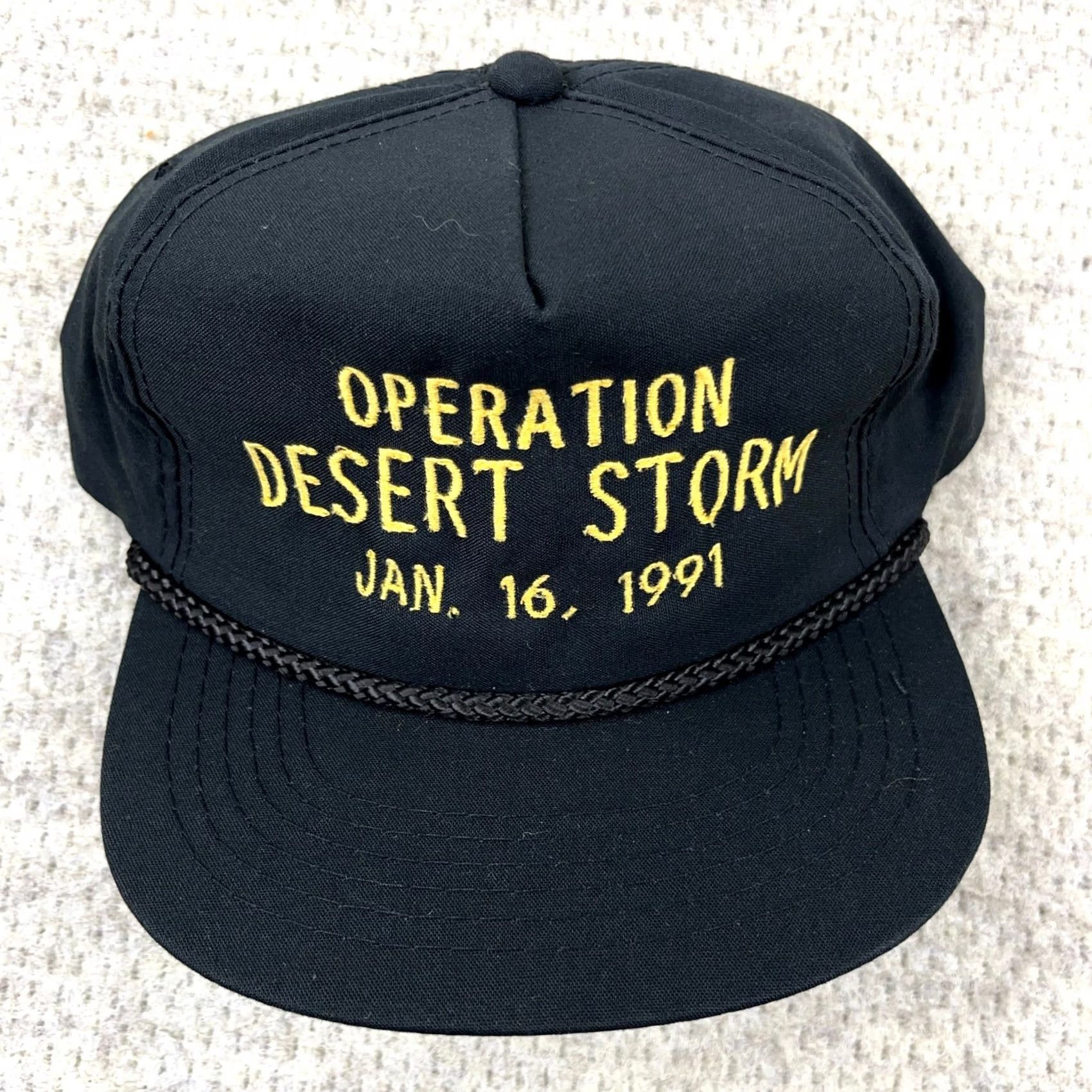 Vintage VINTAGE Operation Desert Storm Hat Cap Snapback USA 90s Rope Black Cotton Polyester Twill Adjustable Mens One Size Size ONE SIZE - 3 Thumbnail