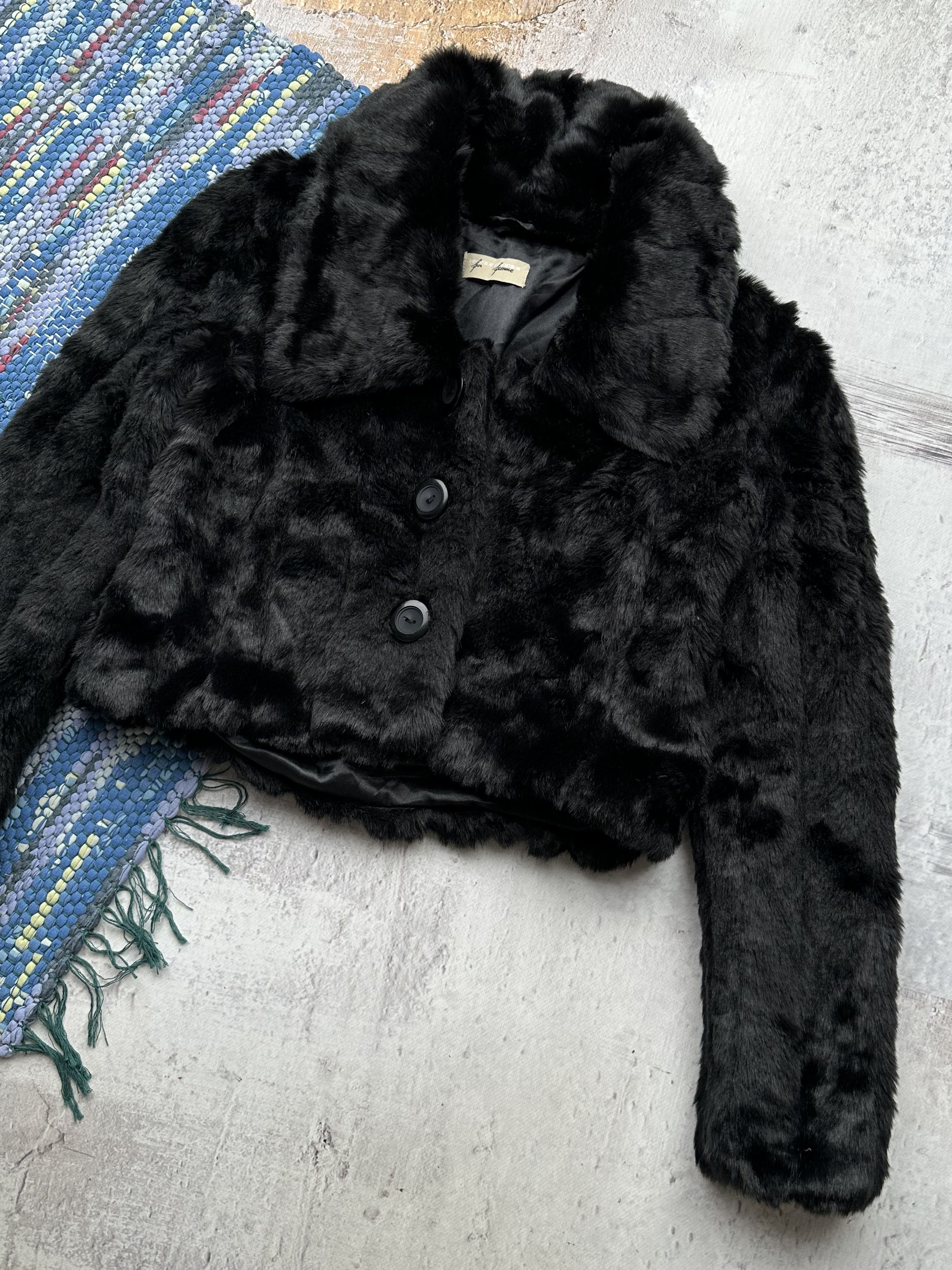 Japanese Brand Vintage Faux Fur Cropped Coat A216D15(391) Size S / US 4 / IT 40 - 3 Thumbnail