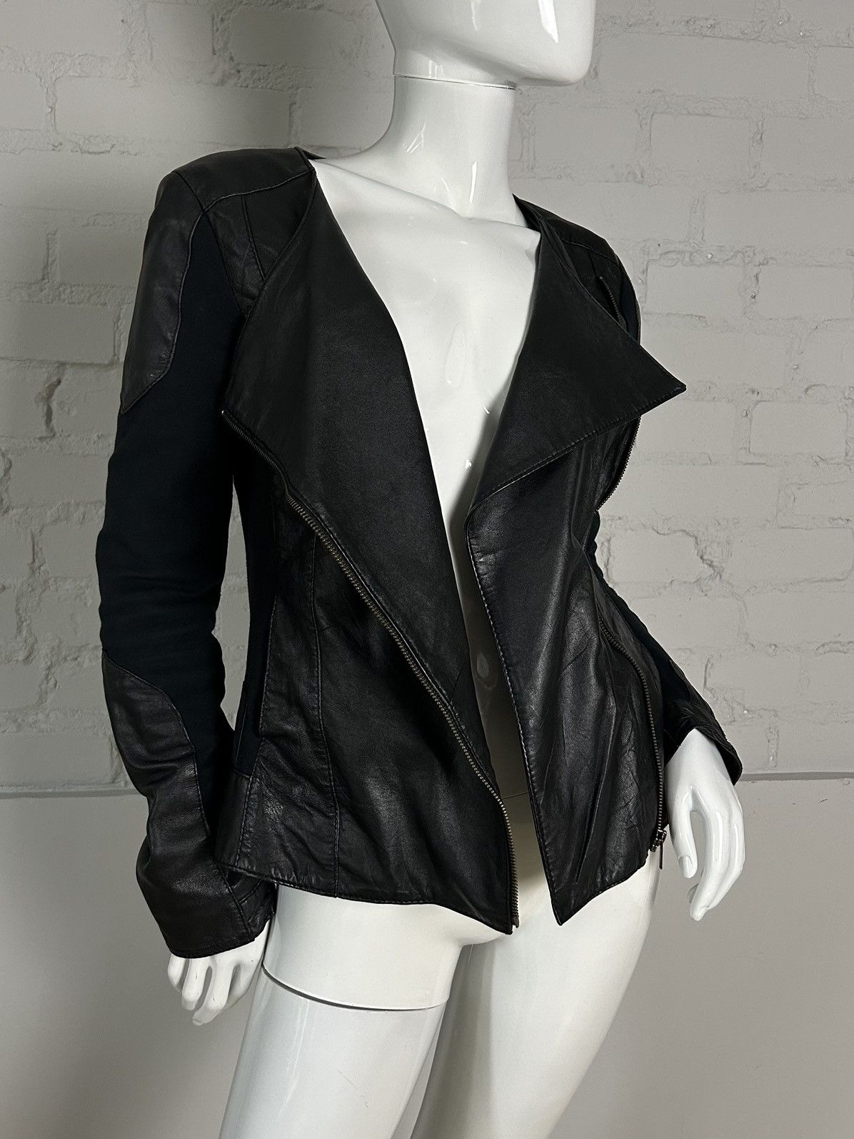 Other Vintage biker asymmetric leather jacket Size S / US 4 / IT 40 - 9 Thumbnail