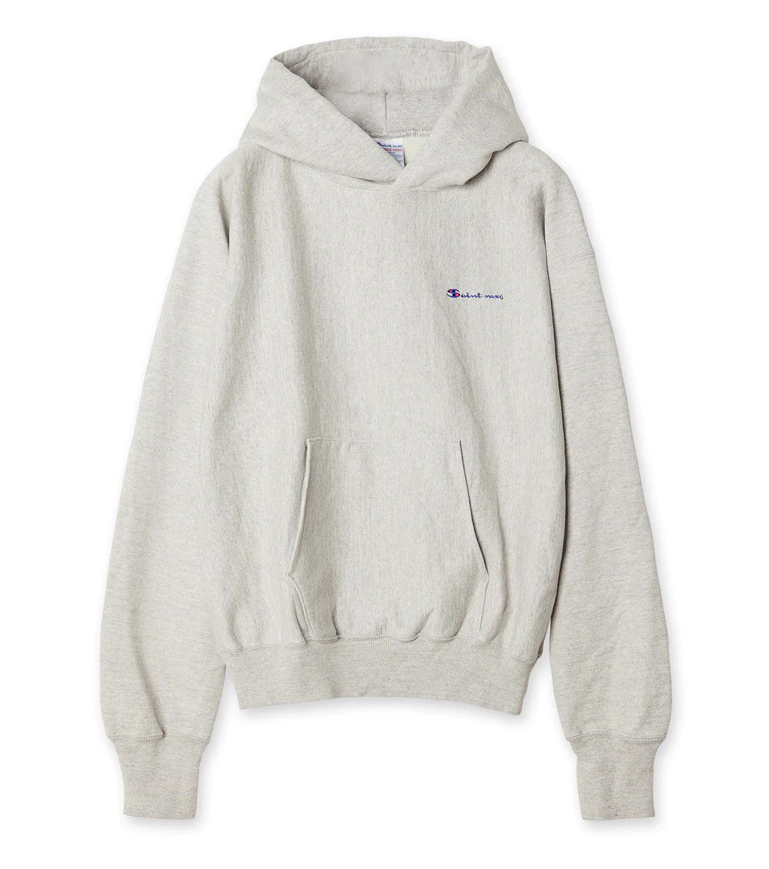 image of Saint Michael Logo Hoodie Gray in Grey, Men's (Size XL)