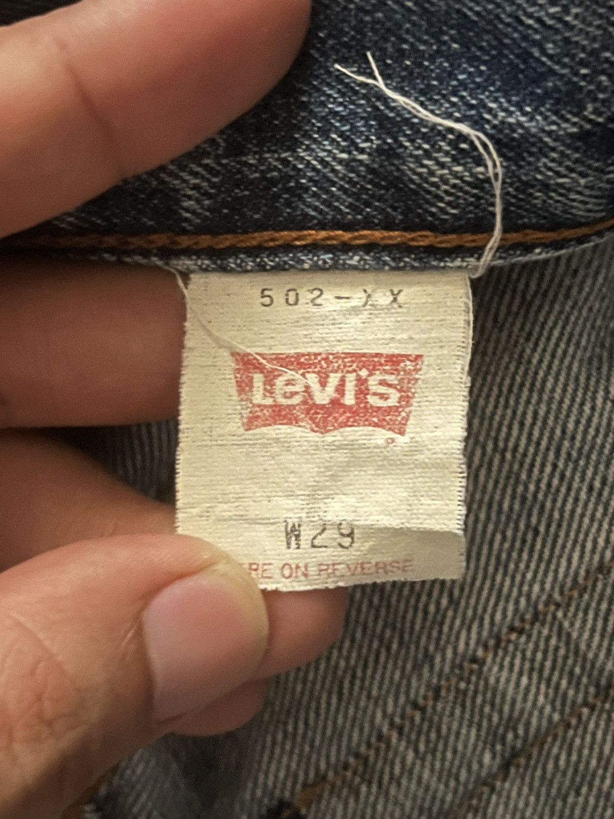 Levi's × Vintage ⚡️Vintage⚡️Levi’s 502XX Big E Talon Zip Redline Selvedge Jeans Size US 29 - 15 Thumbnail