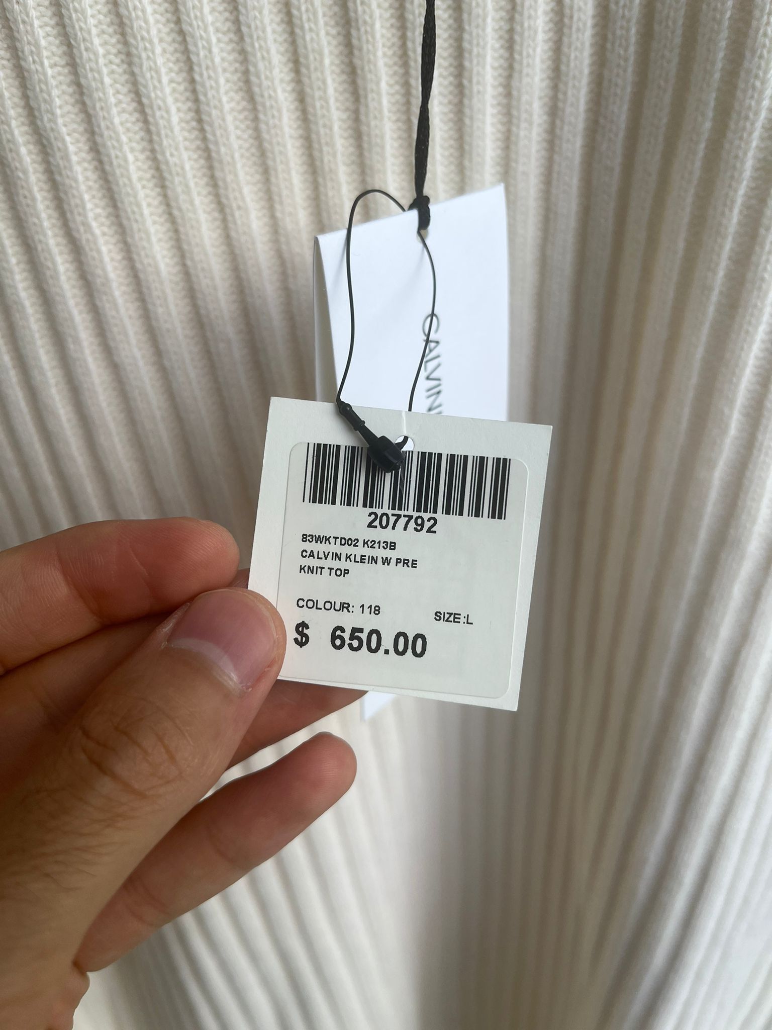 Calvin Klein 205W39NYC × Raf Simons Ribbed Sleeveless Sweater With Tape in Ivory Size US L / EU 52-54 / 3 - 7 Thumbnail