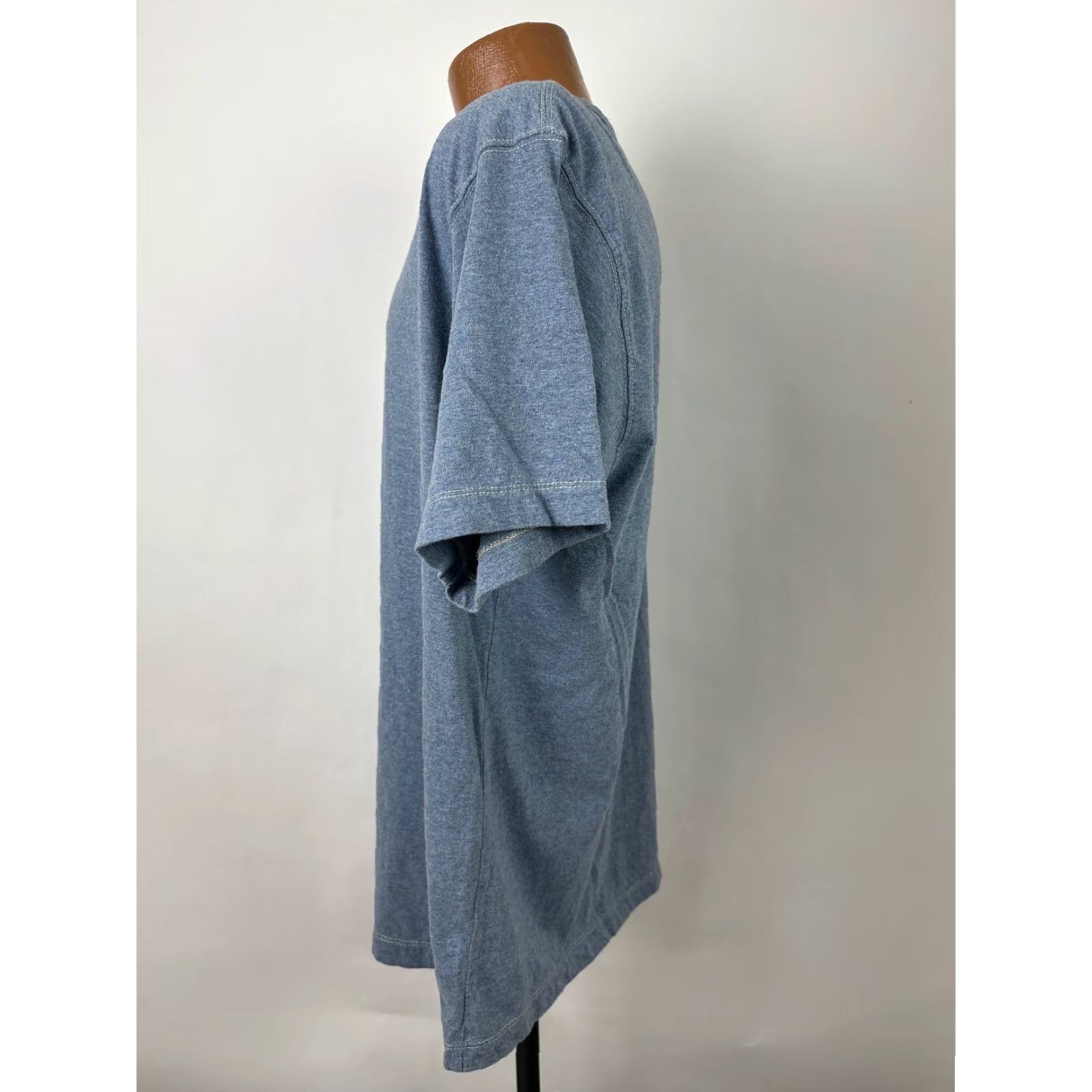 Old Navy VINTAGE Old Navy Shirt Adult Large Heather Blue Minimal Y2K Cotton Midweight Blank Size US L / EU 52-54 / 3 - 6 Thumbnail