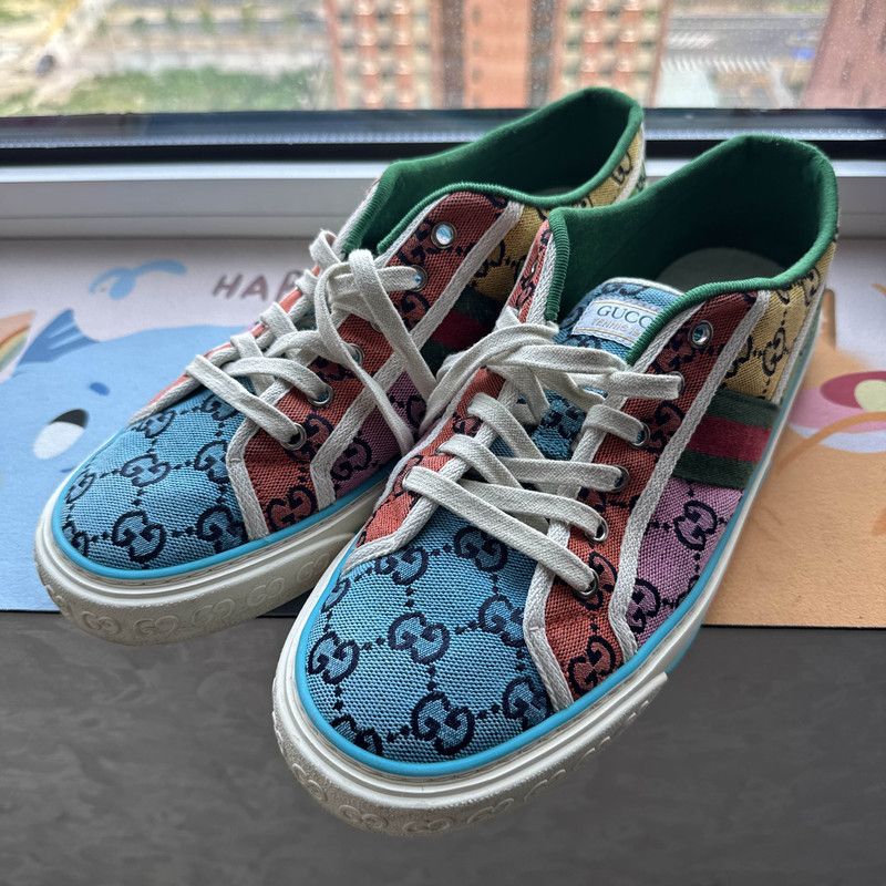 Gucci Gucci Tennis 1977 Multicolor Stylish Lace-Up Sneakers 0079 Size US 9.5 / EU 42-43 - 1 Thumbnail