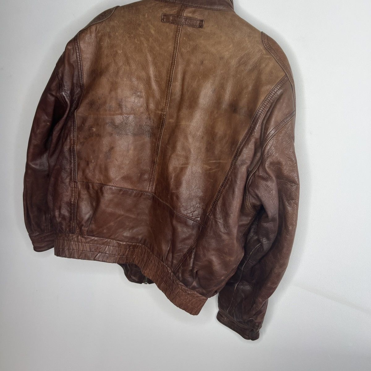 Other Vintage Brown Leather Motor Biker Jacket Trucker Genuine Size US M / EU 48-50 / 2 - 9 Thumbnail
