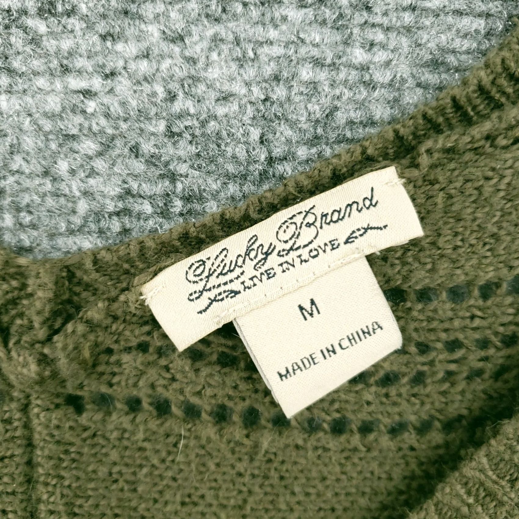 Lucky Brand Lucky Brand Sweater Medium M Green V Neck Knit Long Sleeve Pullover Jumper Women Size M / US 6-8 / IT 42-44 - 6 Thumbnail