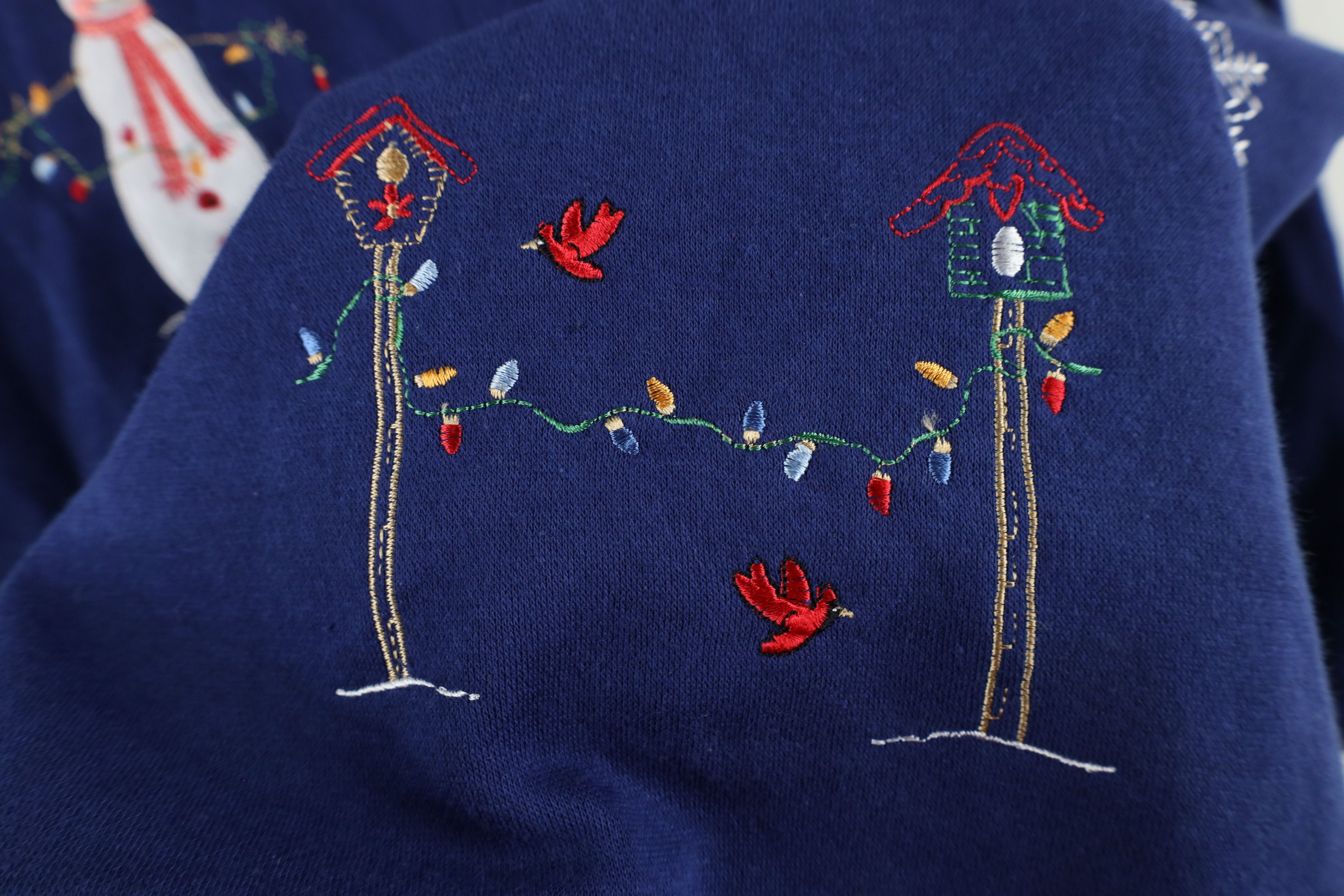 Vintage Vintage 90s Streetwear Christmas Snowman Cardigan Sweatshirt Size XL / US 12-14 / IT 48-50 - 8 Thumbnail