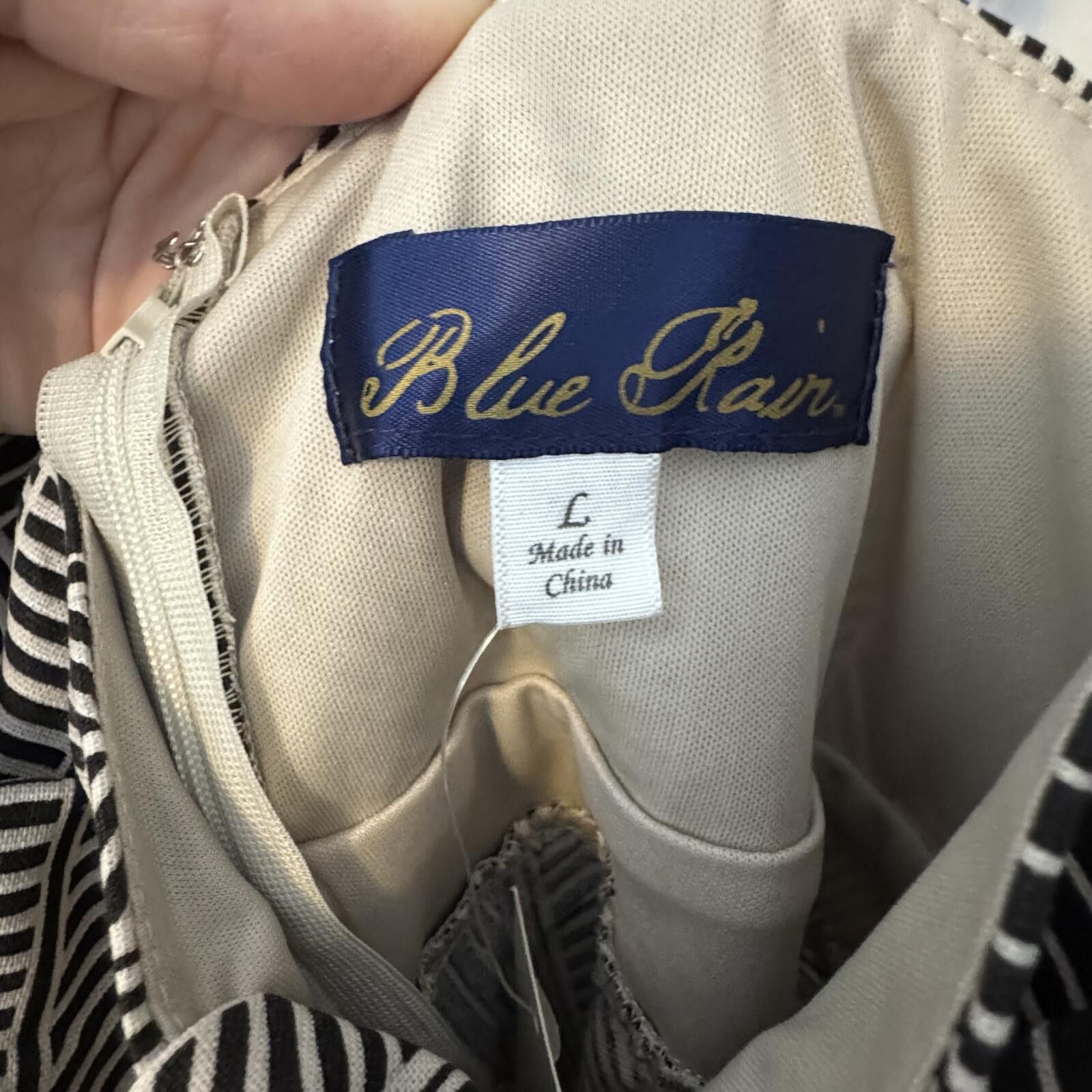 Francesco Smalto NWT Francesca's Blue Rain Striped Romper, Size L Size 36" / US 14 / IT 50 - 3 Thumbnail