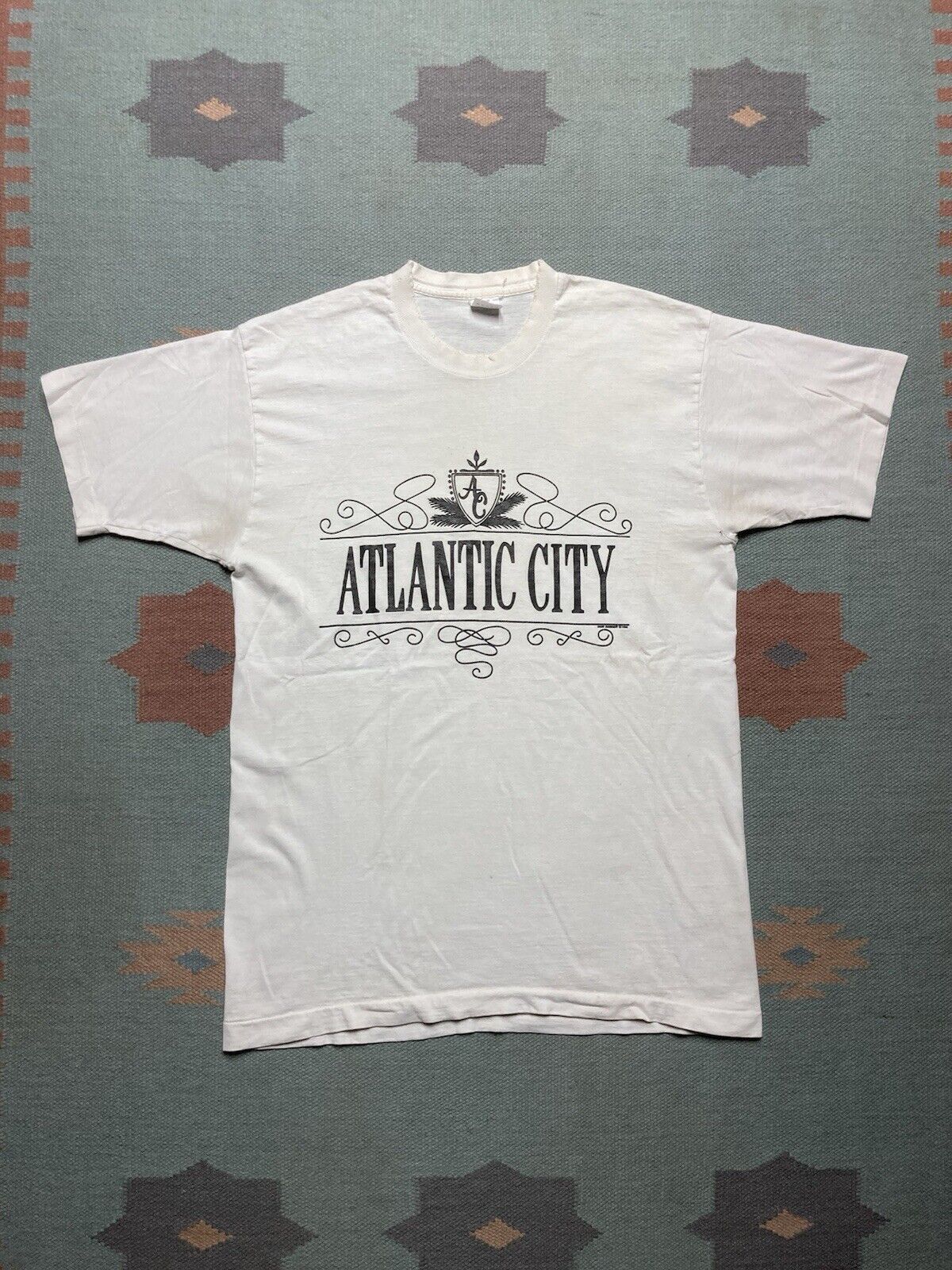 Fruit Of The Loom × Vintage 90s t shirt Atlantic City New Jersey NJ ocean beach cotton L Size US L / EU 52-54 / 3 - 1 Thumbnail