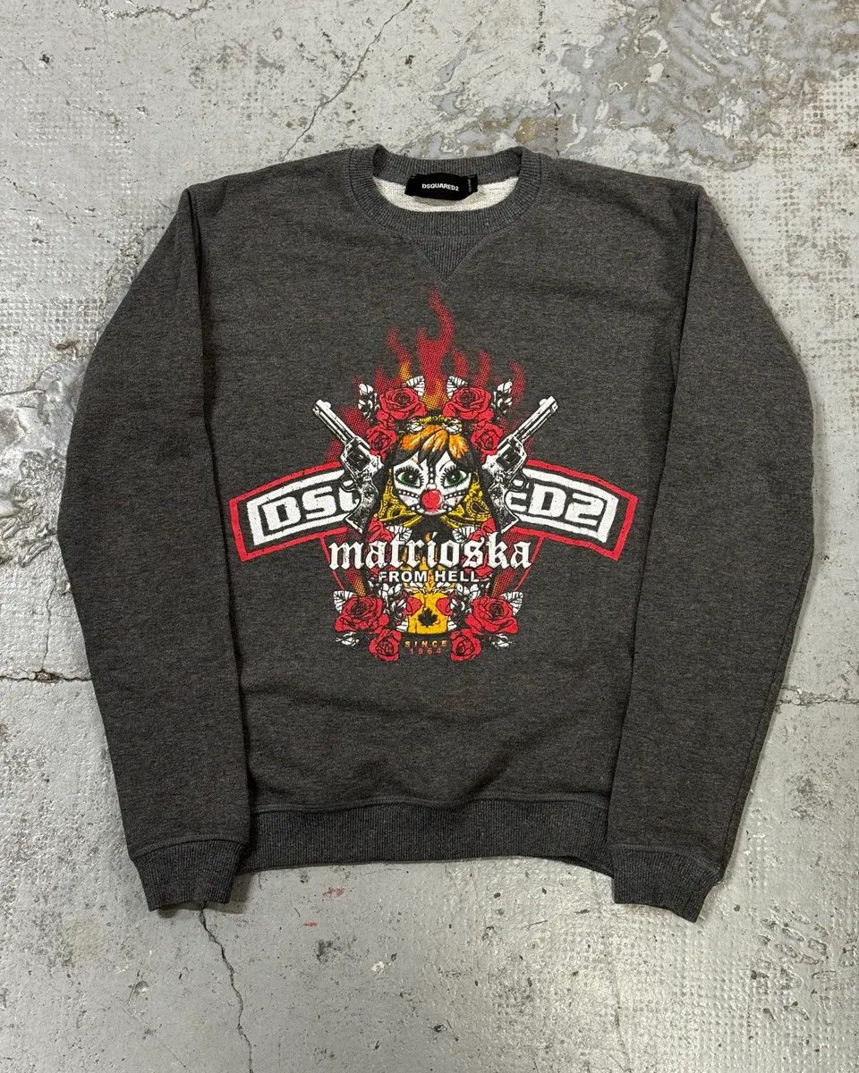 Dsquared2 AW2015 Dsquared2 Grey Gun Moto Crewneck Sweater Size US S / EU 44-46 / 1 - 1 Thumbnail