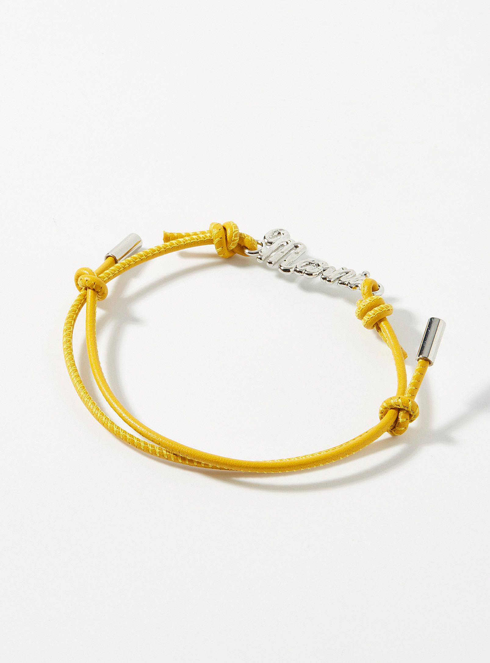 image of Aw22 Marni Logo Plaque Rope Bracelet Yellow, Men's