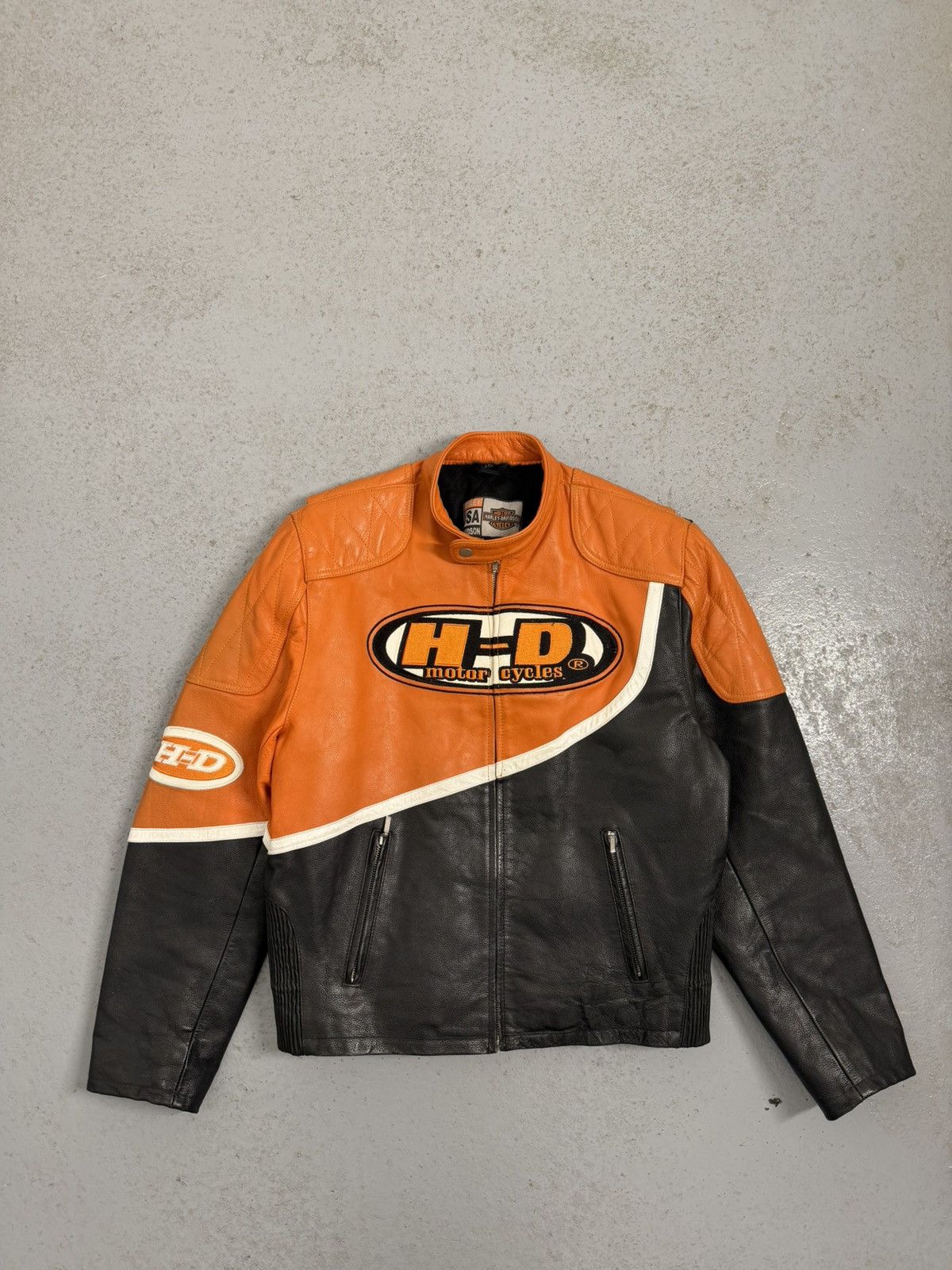 Harley Davidson Vintage Harley-Davidson Embroidered Logo Leather Jacket Size US S / EU 44-46 / 1 - 1 Thumbnail