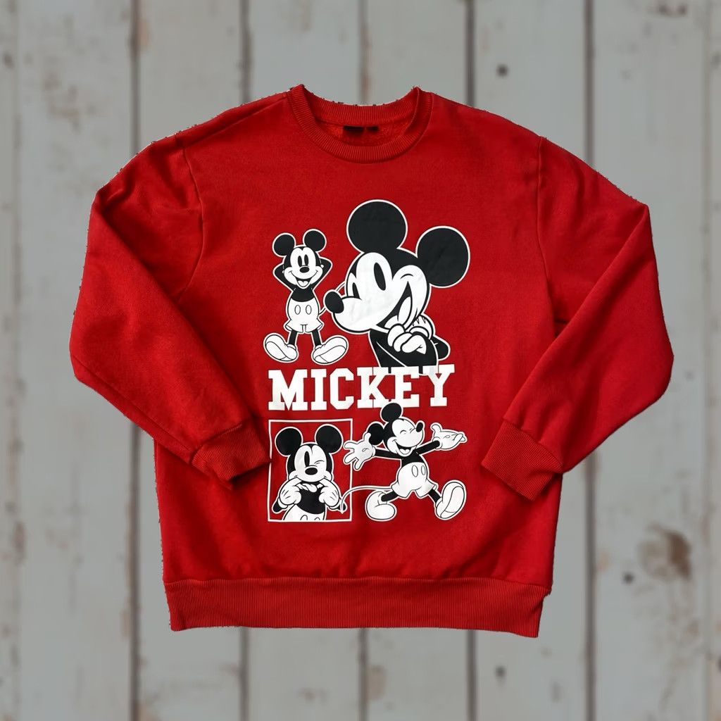 Disney VINTAGE Disney Mickey Mouse Red Sweatshirt Crew Neck Pullover Adult XL Men Regular Graphic Print Long Sleeve Size US XL / EU 56 / 4 - 1 Thumbnail