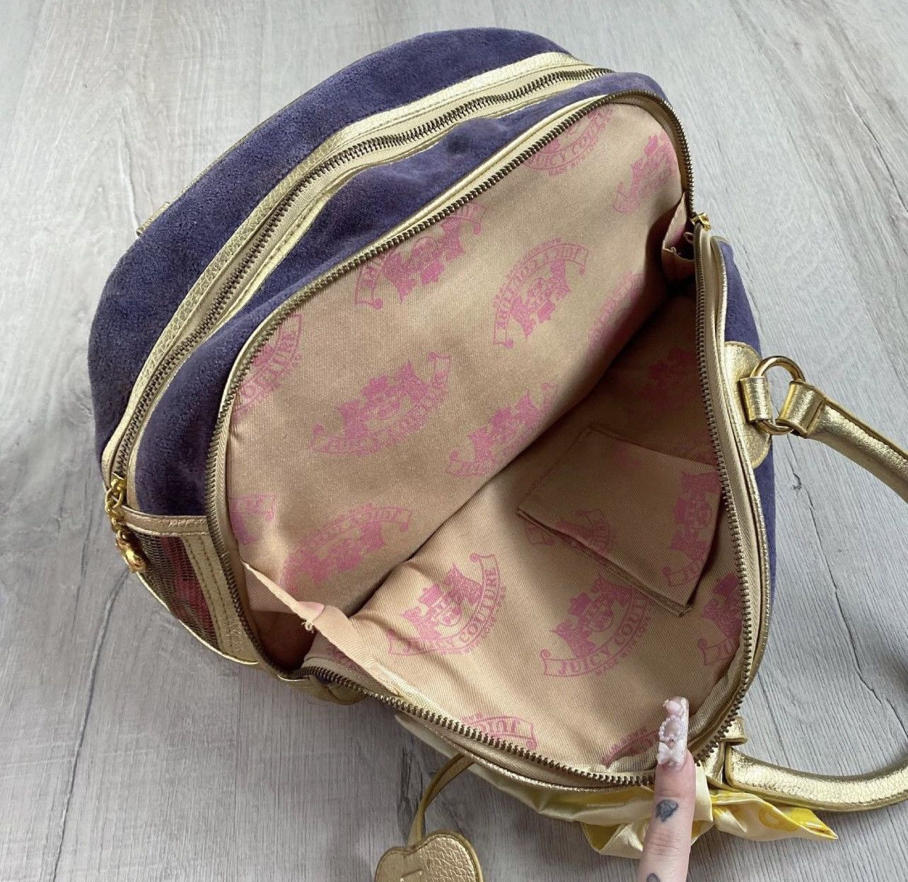 Juicy Couture × Vintage 2000s Vintage Juicy Couture Daydreamer Velour Velvet Y2k Bag Size ONE SIZE - 4 Thumbnail