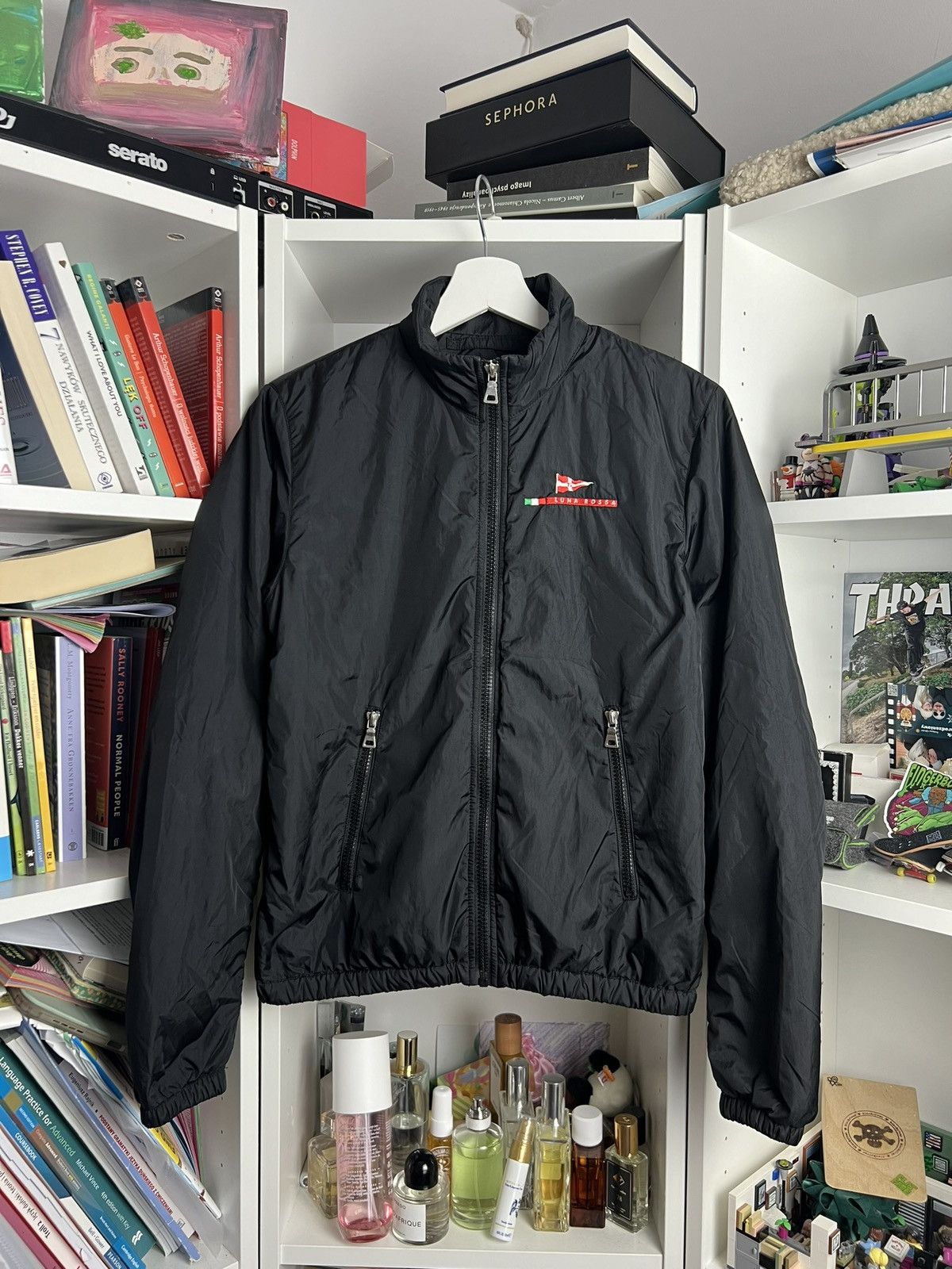 image of Vintage 2000S Prada Luna Rossa Lightweight Jacket S Designer in Black, Men's (Size Small)