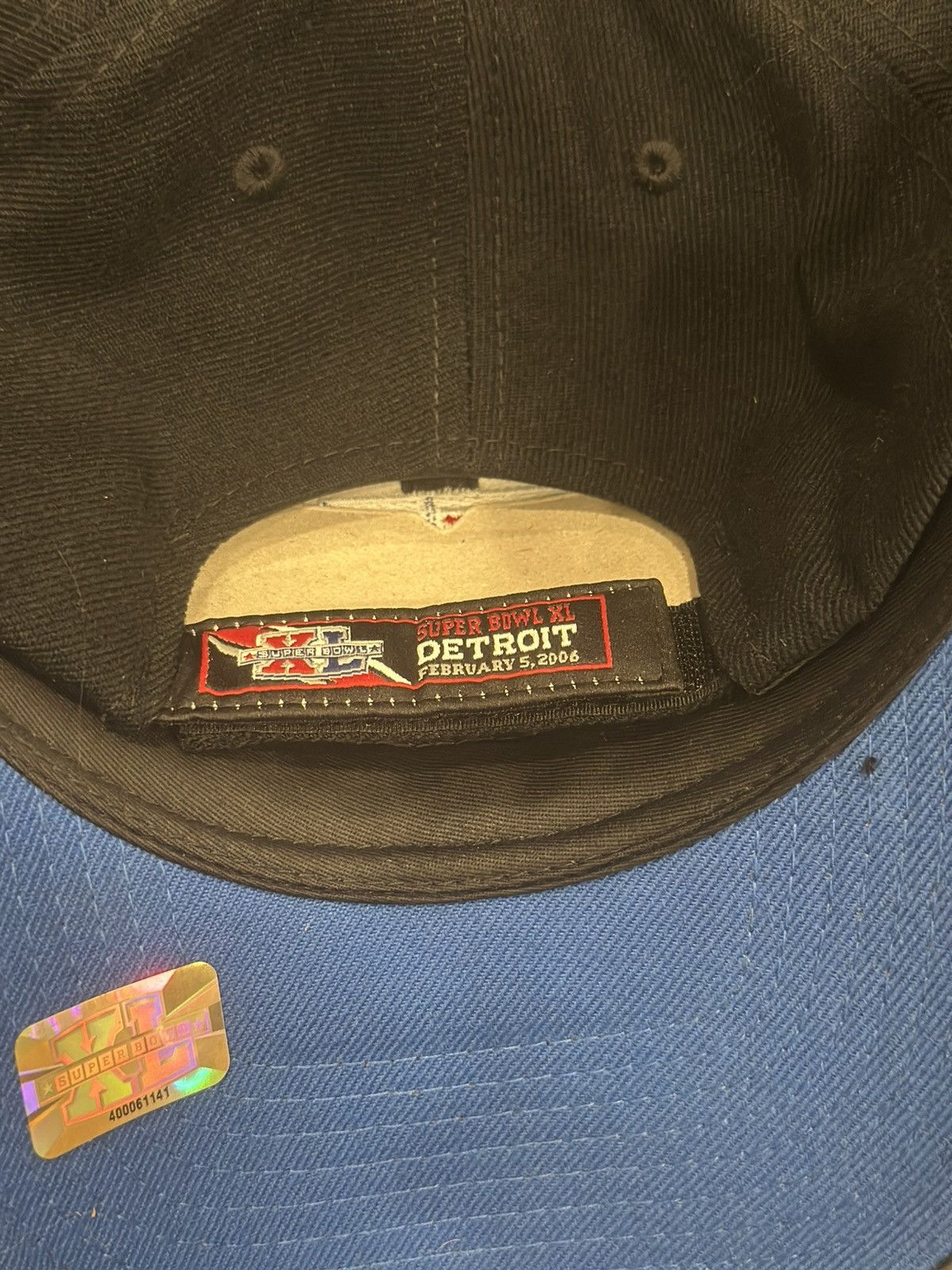 Reebok Reebok Super Bowl XL 06 Black Adjust Size Baseball Hat NEW Size ONE SIZE - 2 Thumbnail