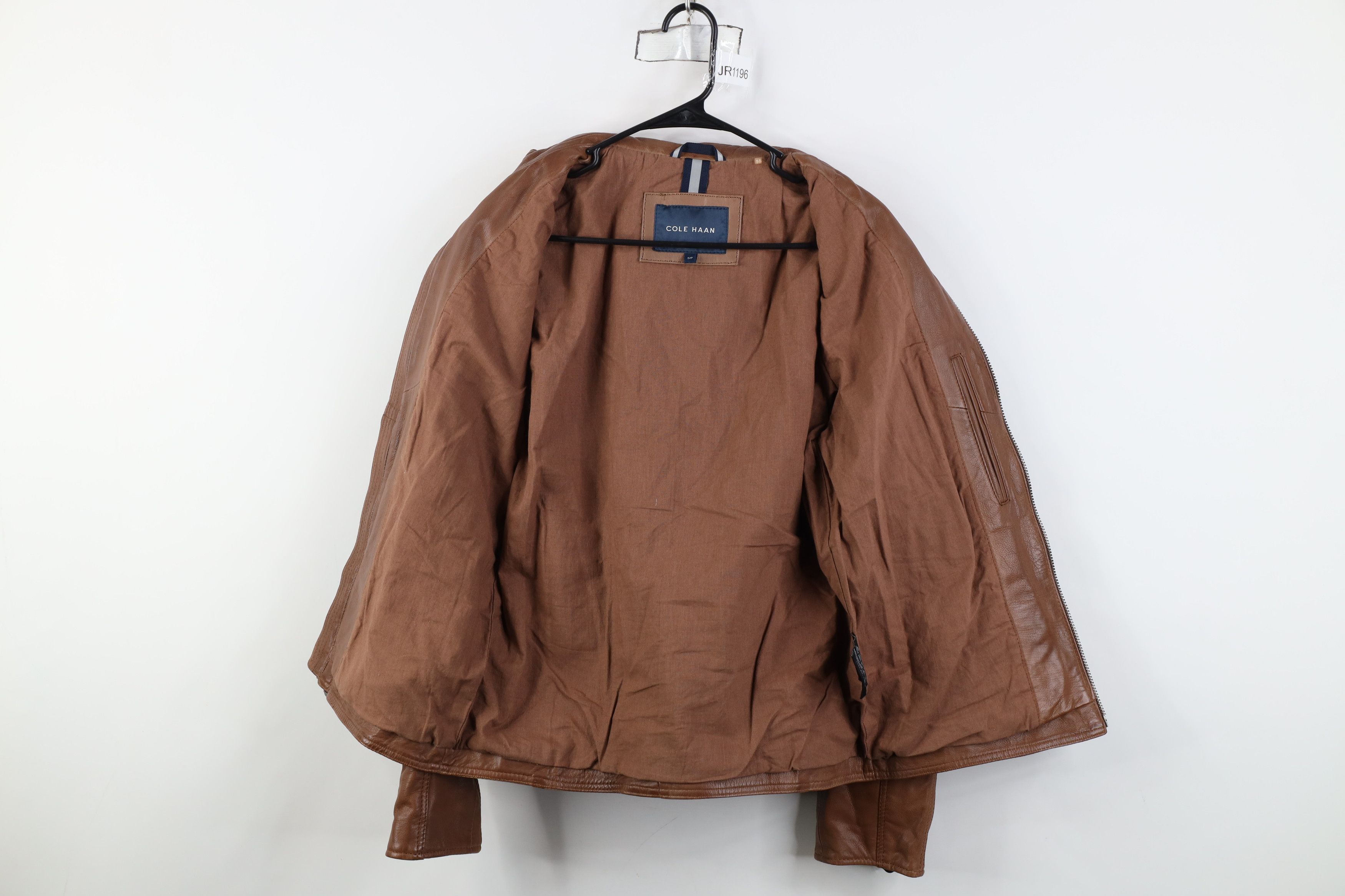 Cole Haan Cole Haan Full Zip Cafe Racer Bomber Jacket Cognac Brown Size US S / EU 44-46 / 1 - 8 Thumbnail