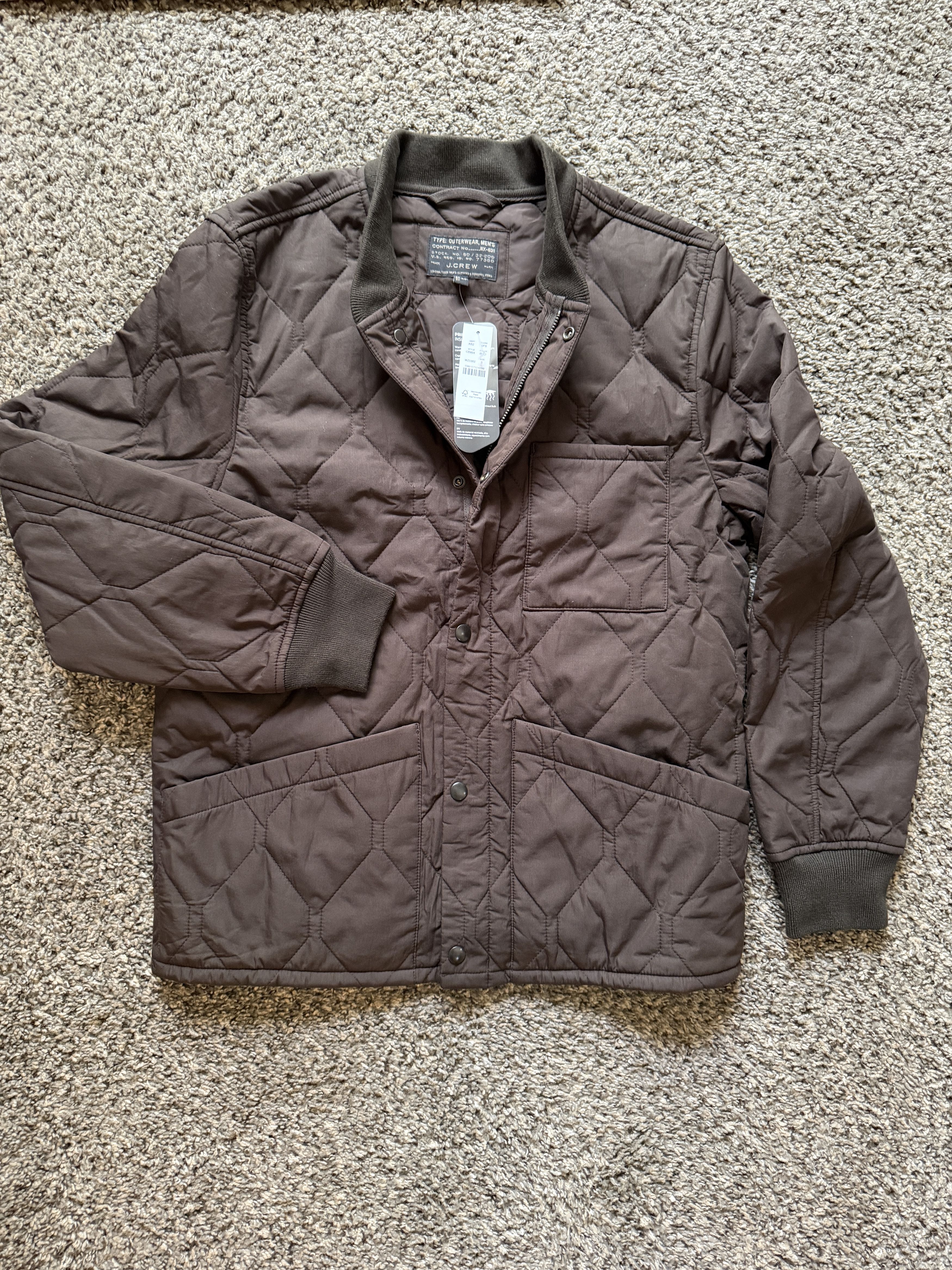 J.Crew J.Crew PrimaLoft Quilted Jacket Brown Small NWT Bomber Size US S / EU 44-46 / 1 - 1 Thumbnail
