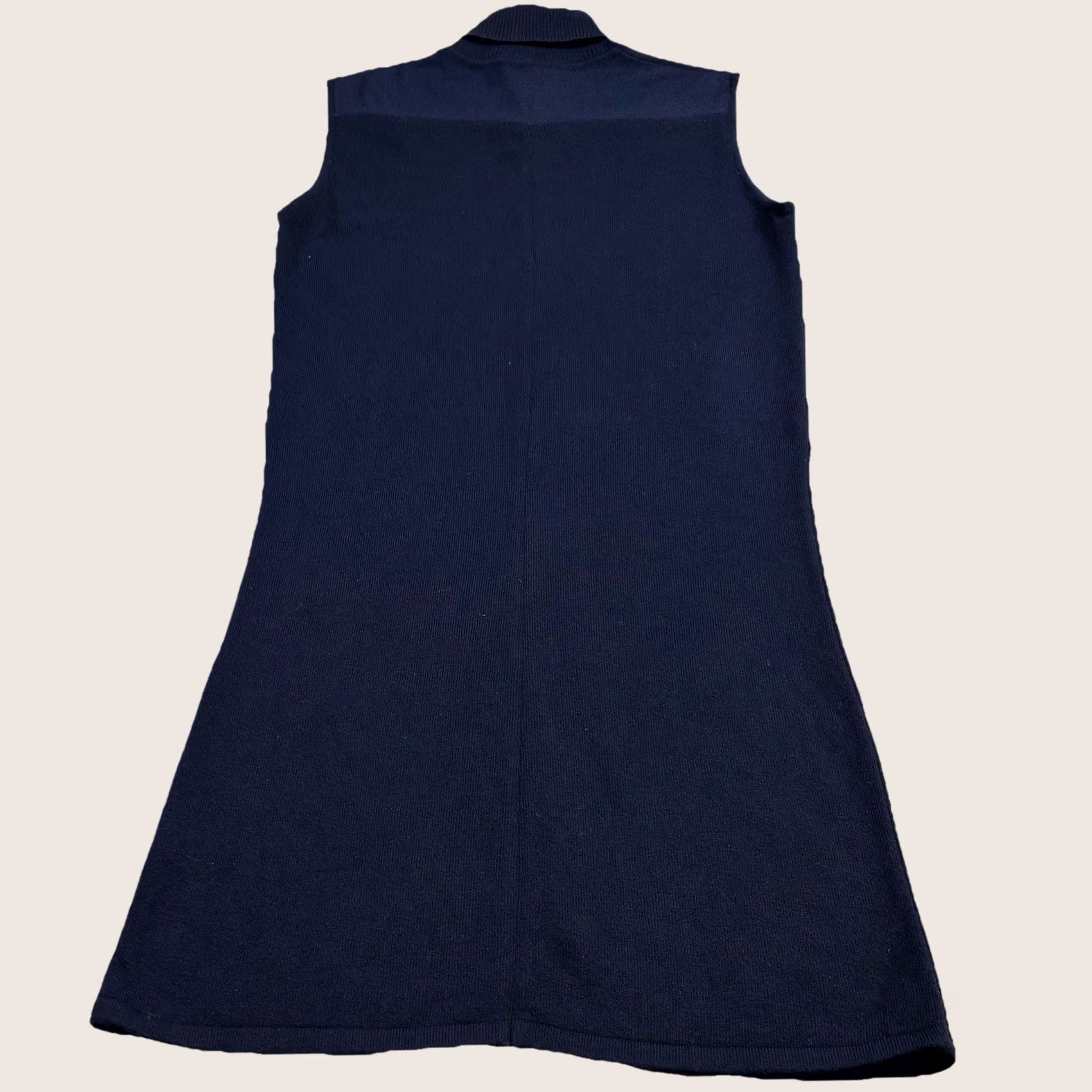 Versace Jeans Couture VINTAGE Versace Jeans Couture Dress Sleeveless Ribbed Knit Turtleneck Collar Small Blue Knee Length Jumper Dress Womens Size 28" / US 6 / IT 42 - 1 Thumbnail