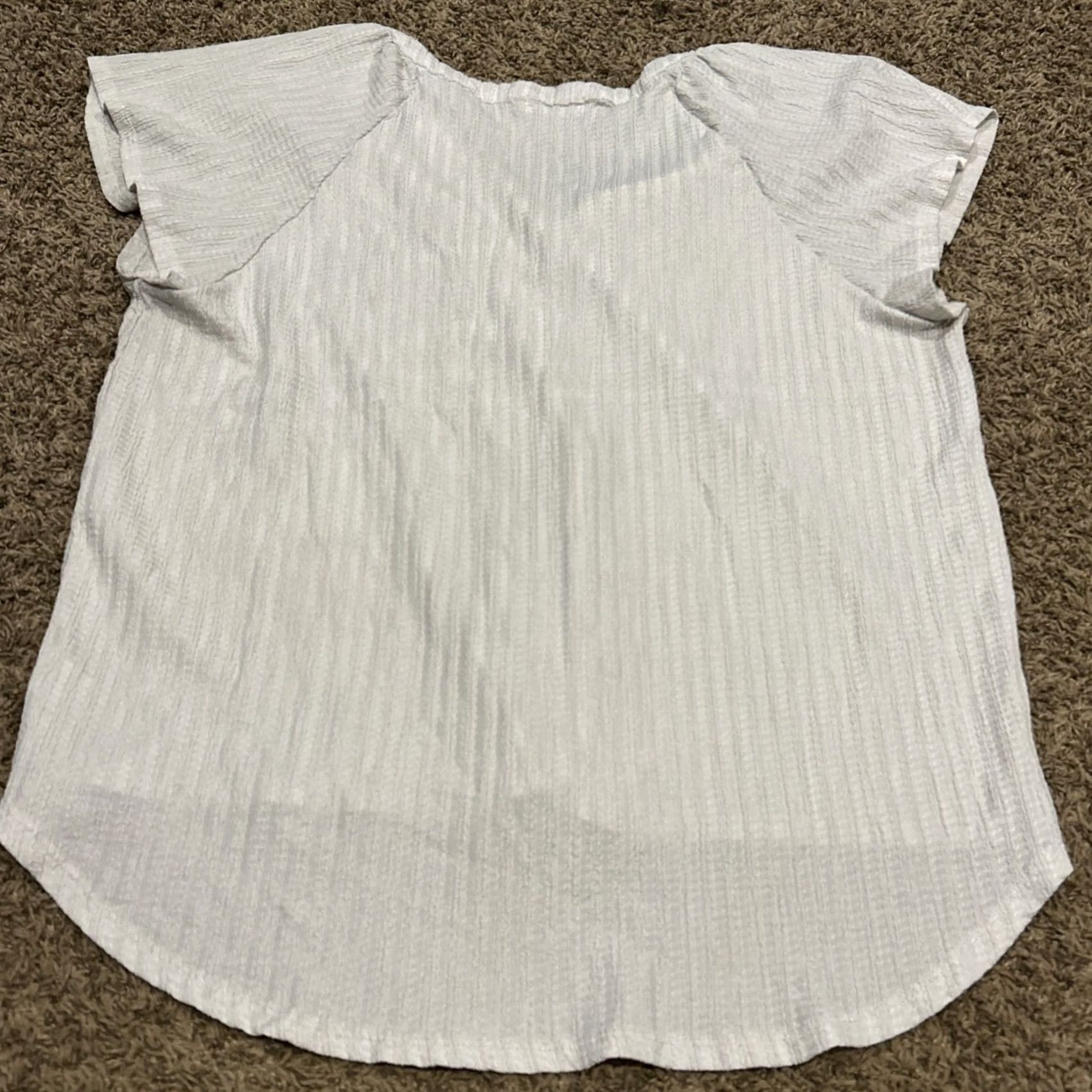 Vintage 89th Madison Blouse Shirt Women XL Gray Polyester Blend Round Neck Short Sleeves 90s Women’s Size XL / US 12-14 / IT 48-50 - 3 Thumbnail