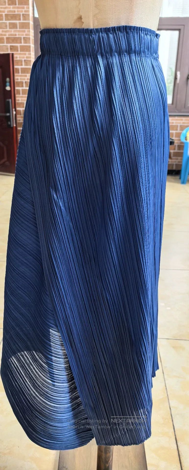 Issey Miyake Issey Miyake size:3 Blue Cut Midi Skirt Size 31" - 2 Thumbnail