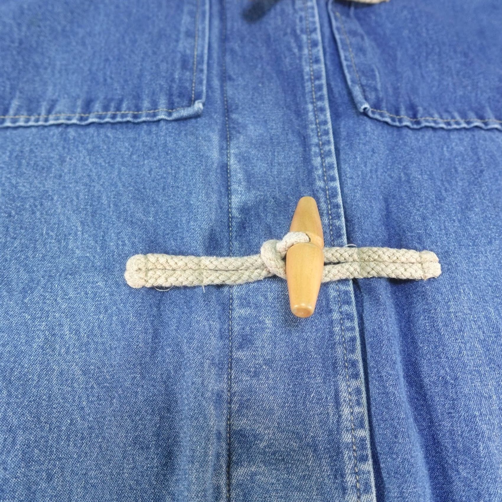 Denim & Co. Denim & Co. Denim Coat Womens 1X Blue Hooded Pockets Toggle Mid-Length Parka Jacket Coat Size XL / US 12-14 / IT 48-50 - 5 Thumbnail