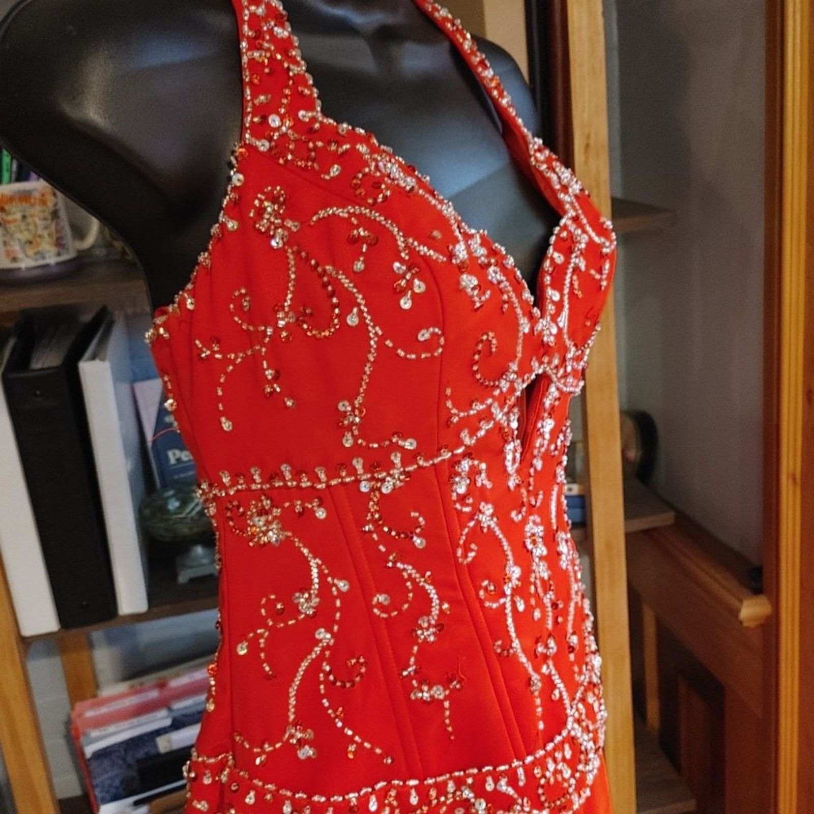 Other Beaded Formal Gown - Halter w/ Thigh-high Slit (Size 11/12) Size XL / US 12-14 / IT 48-50 - 5 Thumbnail