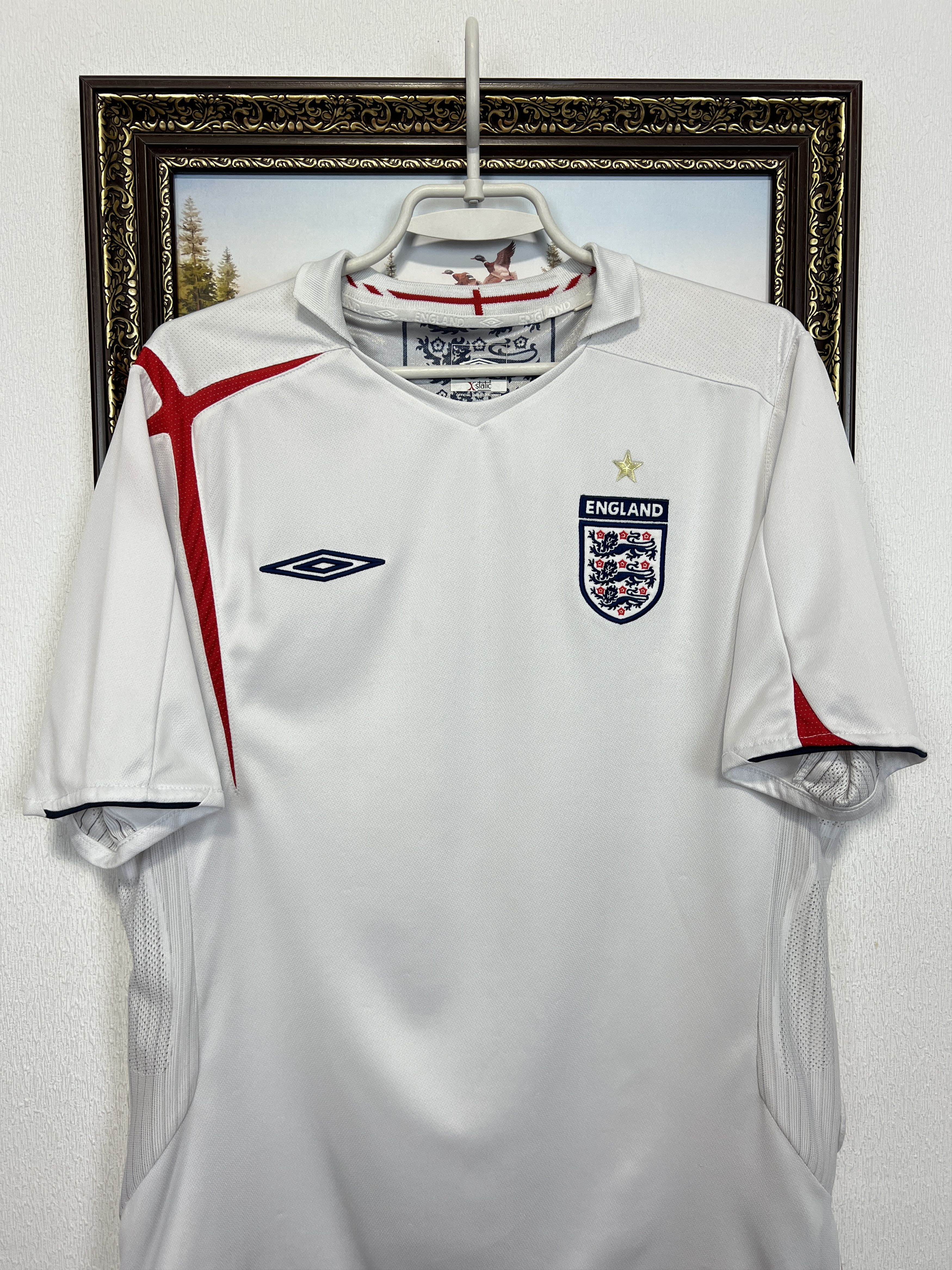 Umbro England Home football shirt Soccer Umbro Jersey Trikot Rare Size US L / EU 52-54 / 3 - 2 Thumbnail