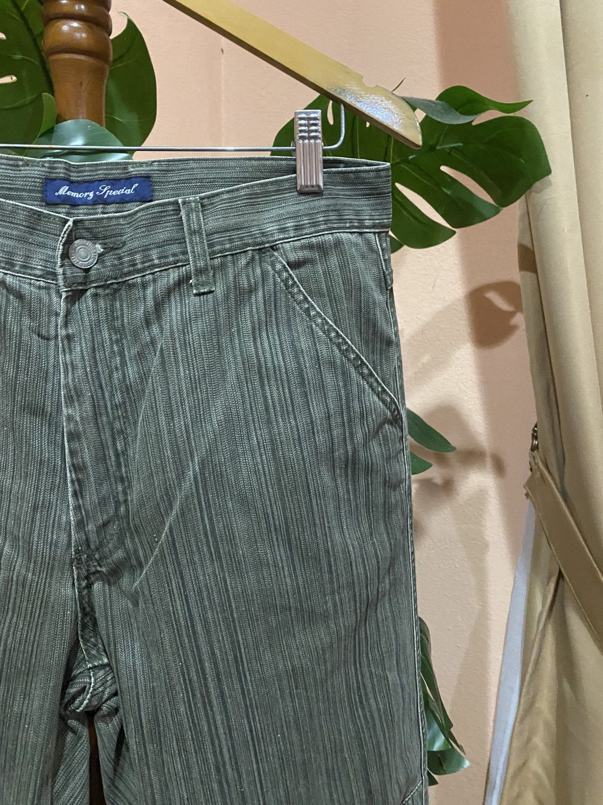 Japanese Brand Memory Special Japanese Grey Pinstripe Workwear Trousers Size US 30 / EU 46 - 6 Thumbnail