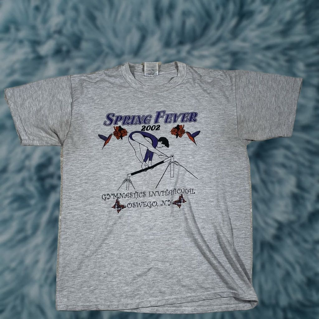Jerzees VINTAGE Y2K Spring Fever Gymnastics T-Shirt M Gray Jerzees Mens Shirt Medium Size US M / EU 48-50 / 2 - 1 Thumbnail
