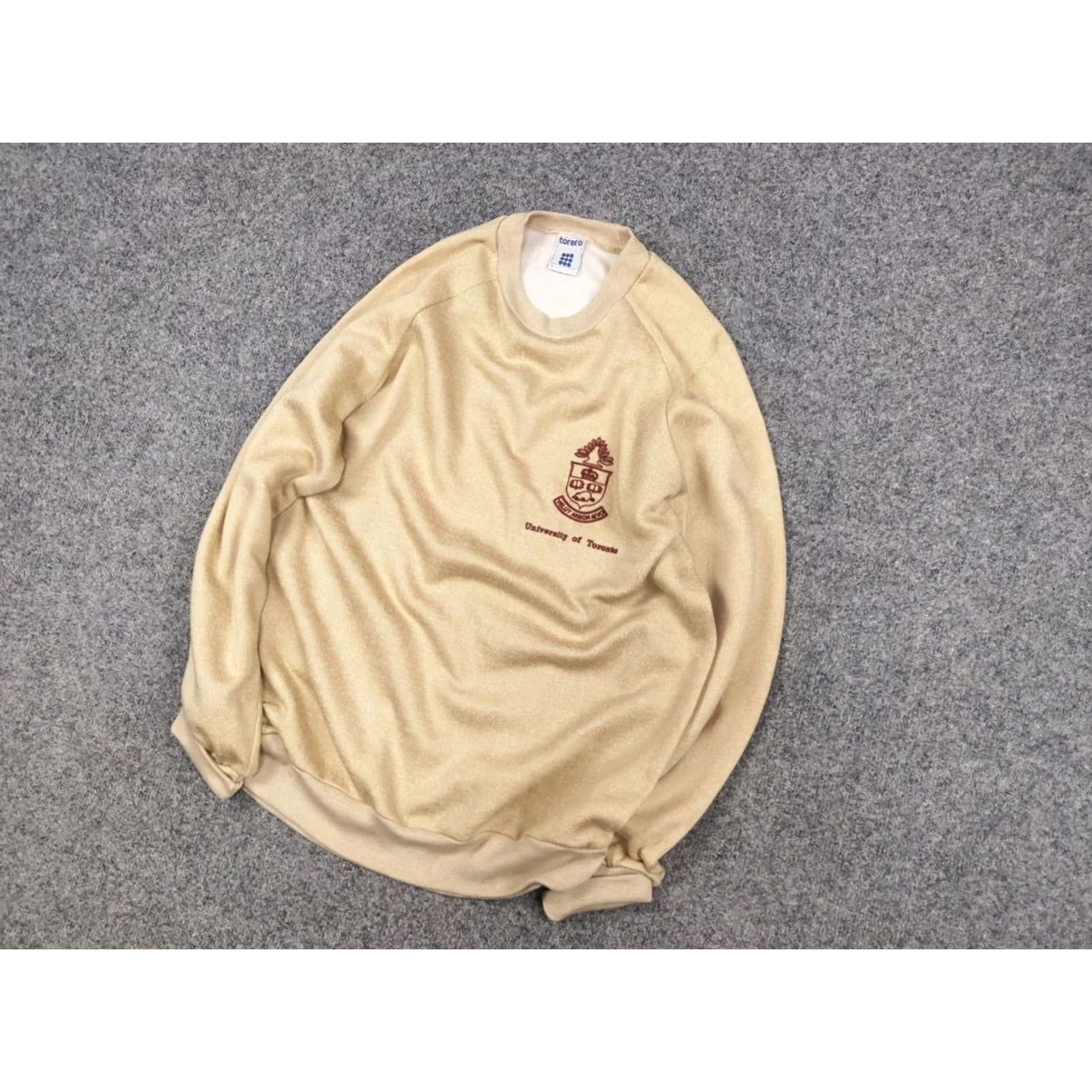 Vintage VINTAGE University of Toronto Crew Check Beige Sweatshirt Y2K Size US L / EU 52-54 / 3 - 3 Thumbnail