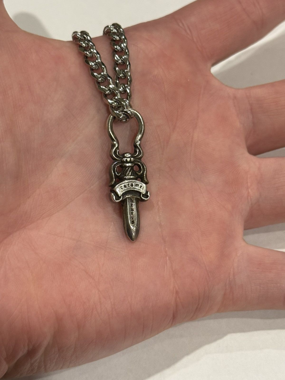 Chrome Hearts Chrome Hearts Dagger Pendant Cuban Link Chain Necklace 925 Size ONE SIZE - 2 Thumbnail