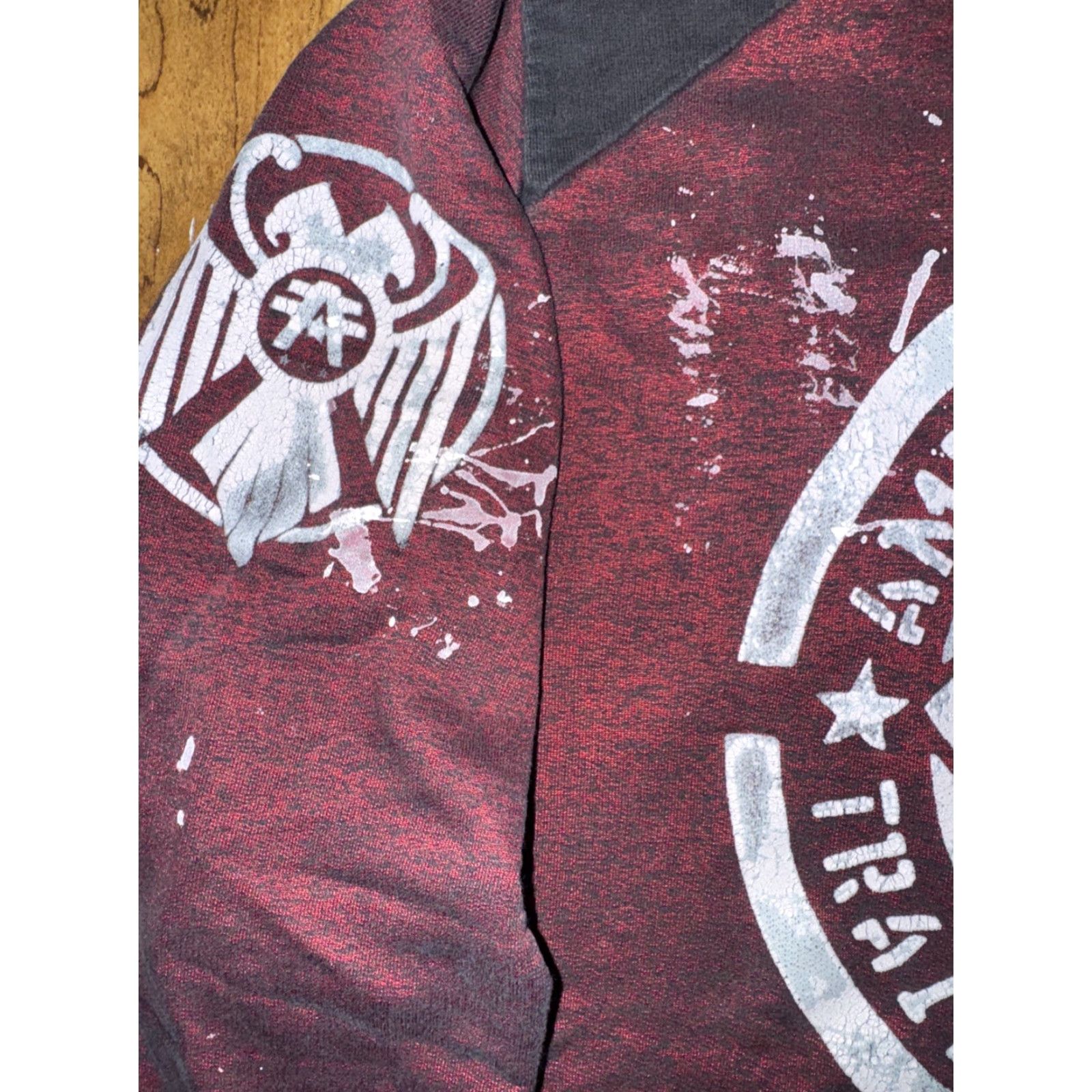 Vintage VINTAGE American Fighter Training Division Hoodie Red S 20x26 Gym Pullover Sweater Mens Size US S / EU 44-46 / 1 - 3 Thumbnail