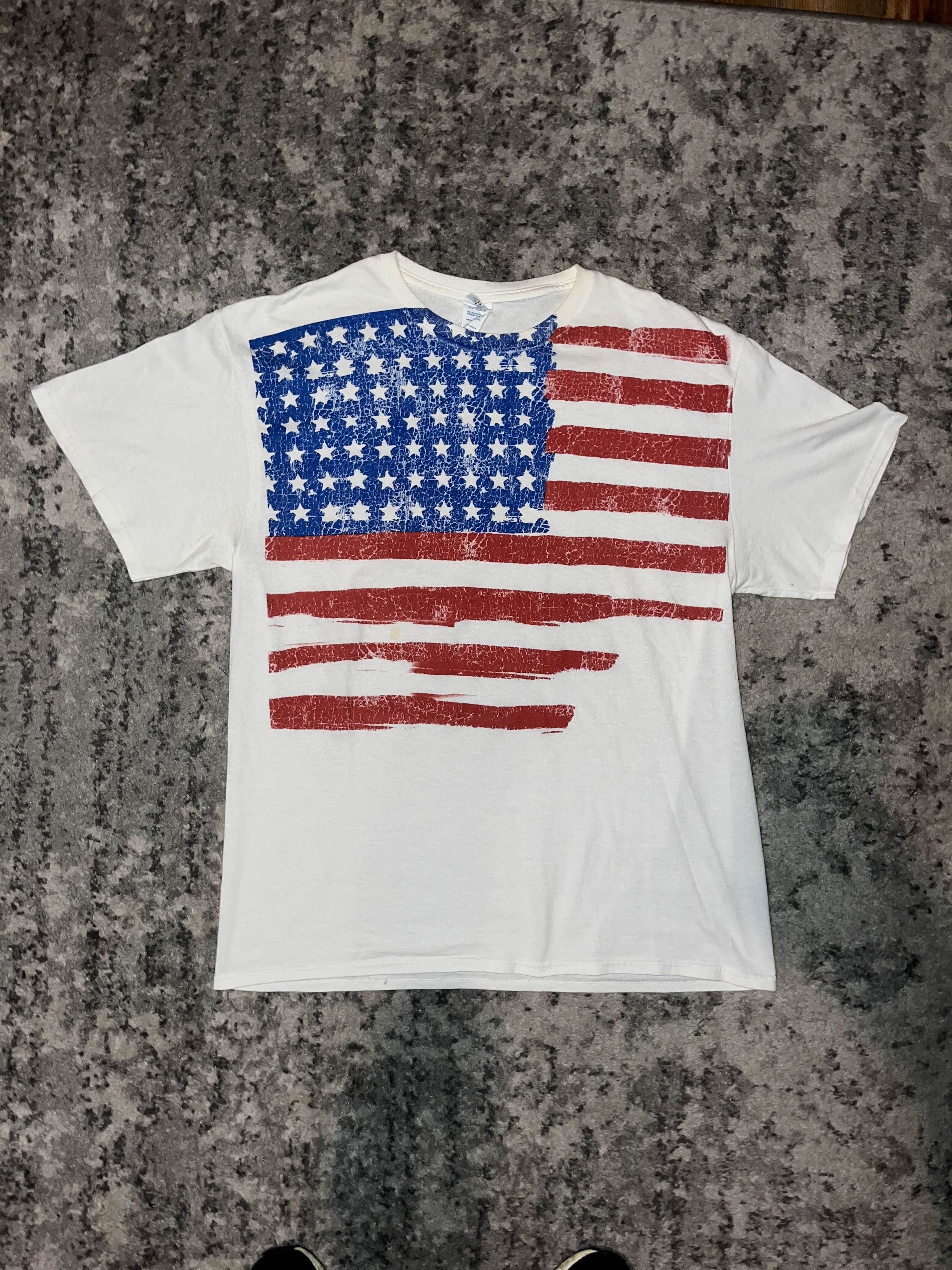 Vintage Y2K Grunge USA Flag All Over Print Shirt Size US L / EU 52-54 / 3 - 1 Thumbnail