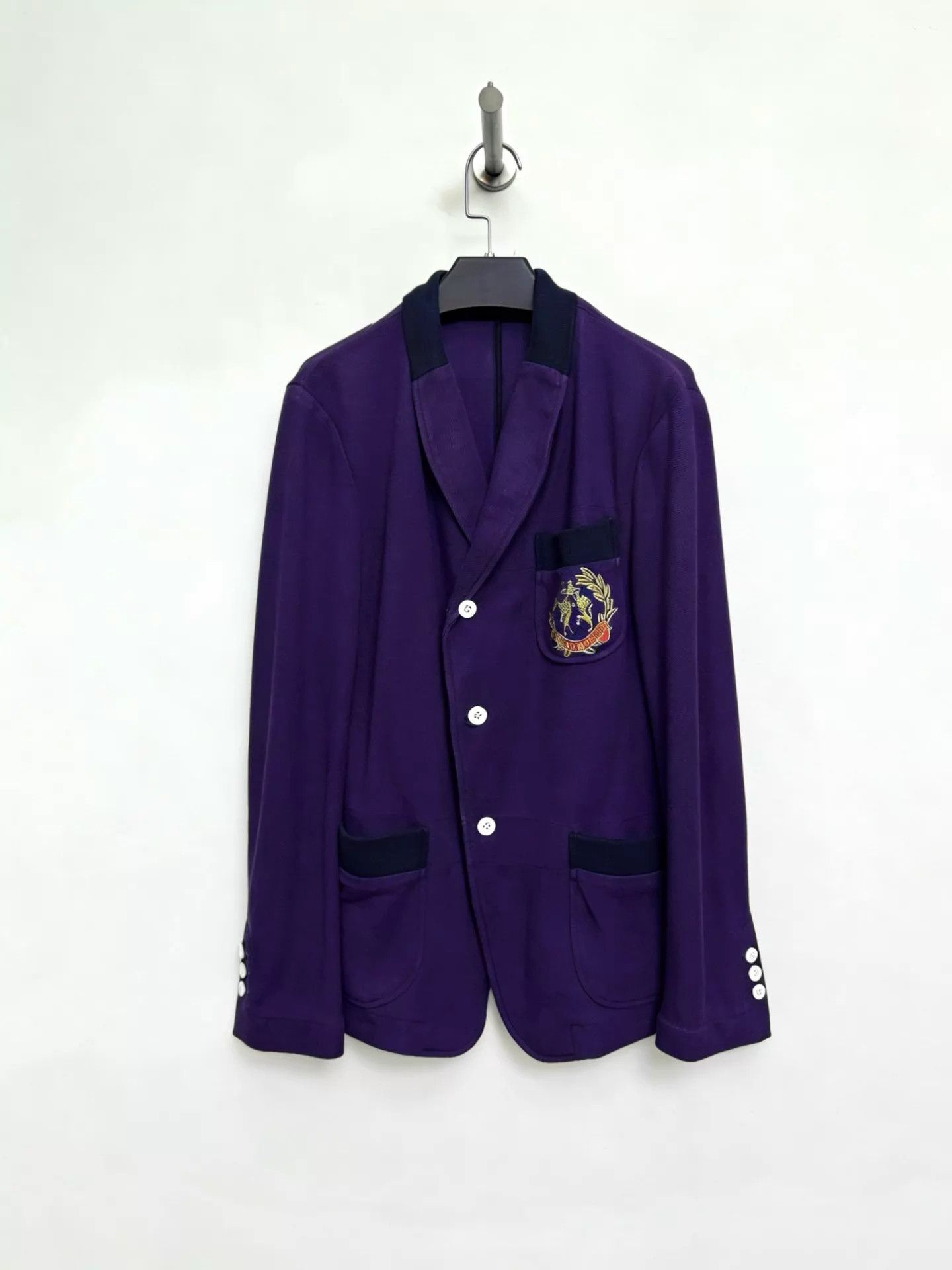 Vivienne Westwood Vivienne Westwood 90s Preppy Purple Navy Crest Jacket Size US S / EU 44-46 / 1 - 1 Thumbnail