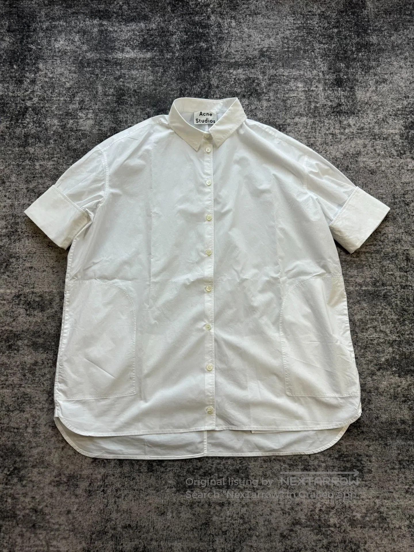 Acne Studios Acne Studios White Pocket Short-Sleeve Shirt. Size US M / EU 48-50 / 2 - 1 Thumbnail