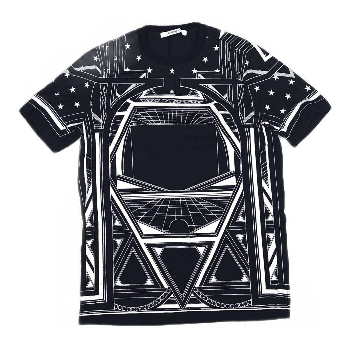 Givenchy Givenchy black geometric print cotton crew neck t-shirt Size US XS / EU 42 / 0 - 1 Thumbnail