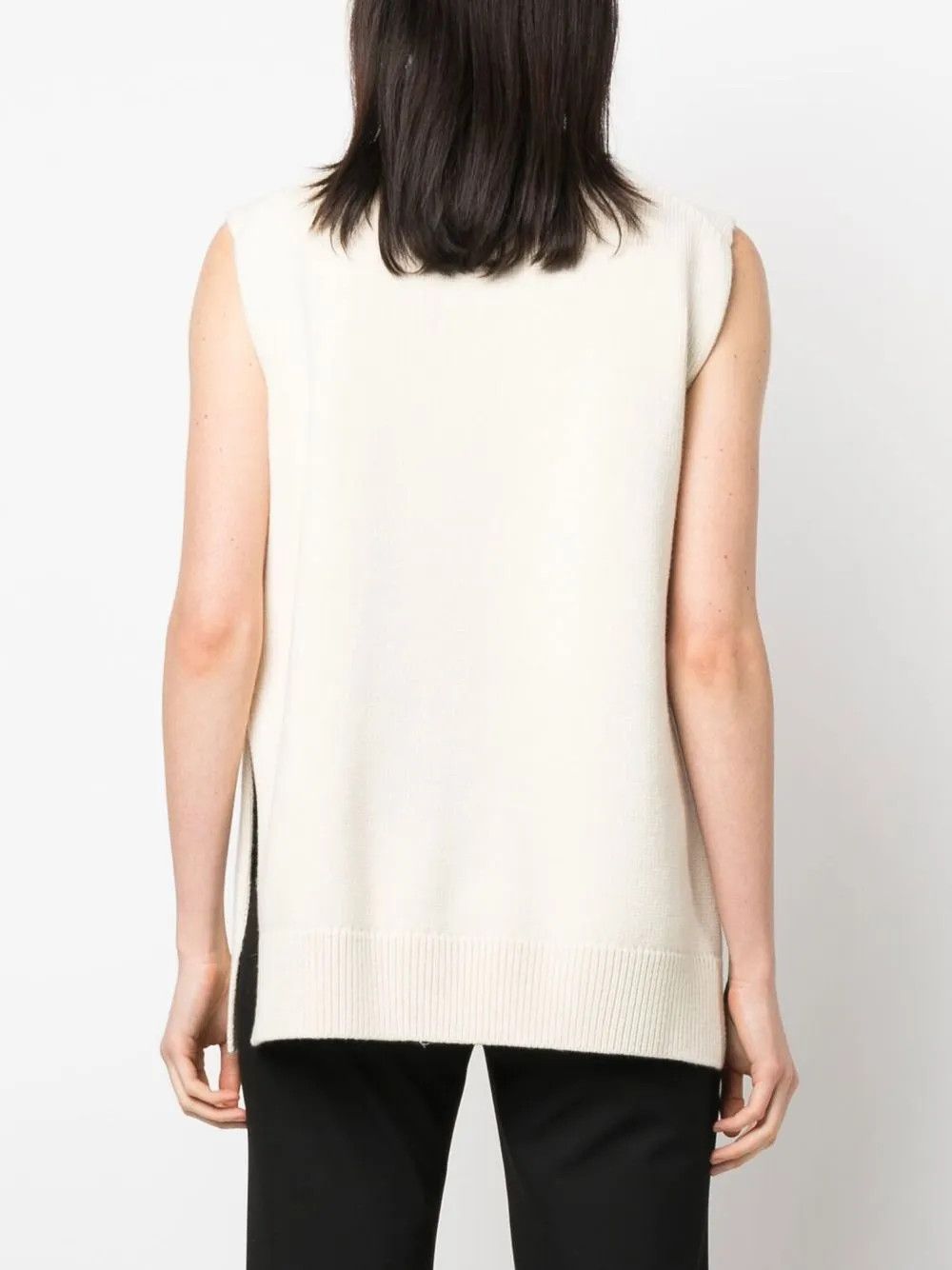 Jil Sander o1y1025 Sleeveless Sweater in Ivory Size S / US 4 / IT 40 - 3 Thumbnail