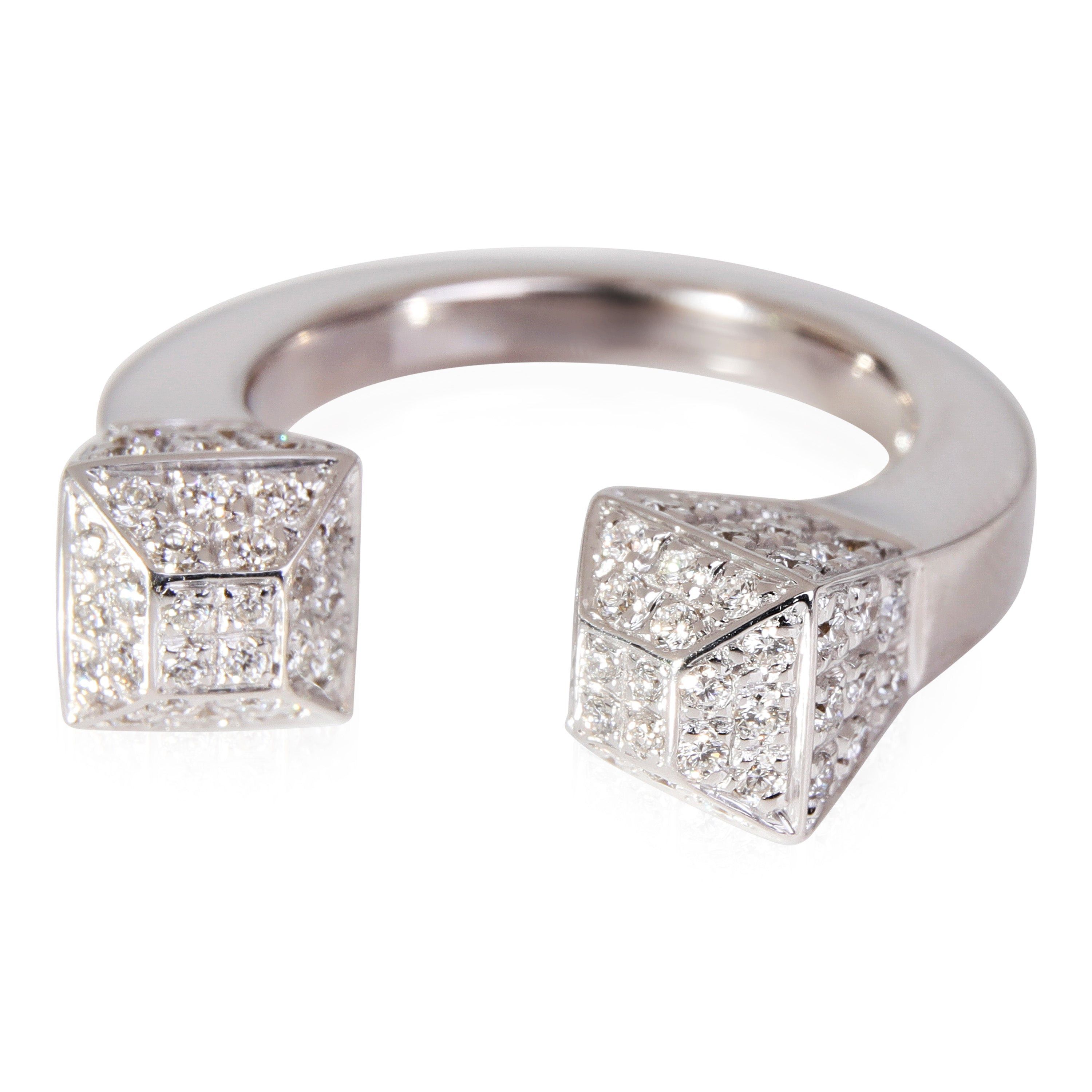 image of Gucci Chiodo Diamond Nailhead Ring In 18K White Gold 0.60 Ctw, Women's