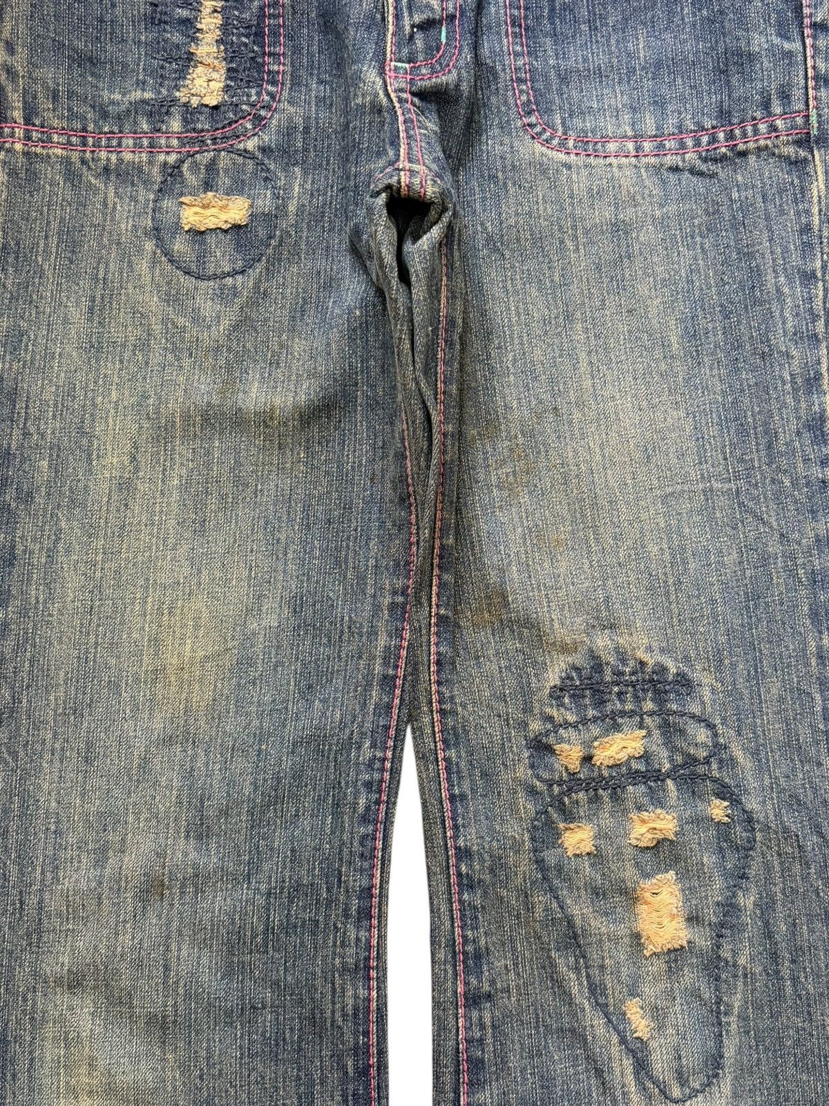 Uniqlo Vintage Japanese Uniqlo Rusty Mud Wash Distress Flare Jeans Size 26" / US 2 / IT 38 - 3 Thumbnail