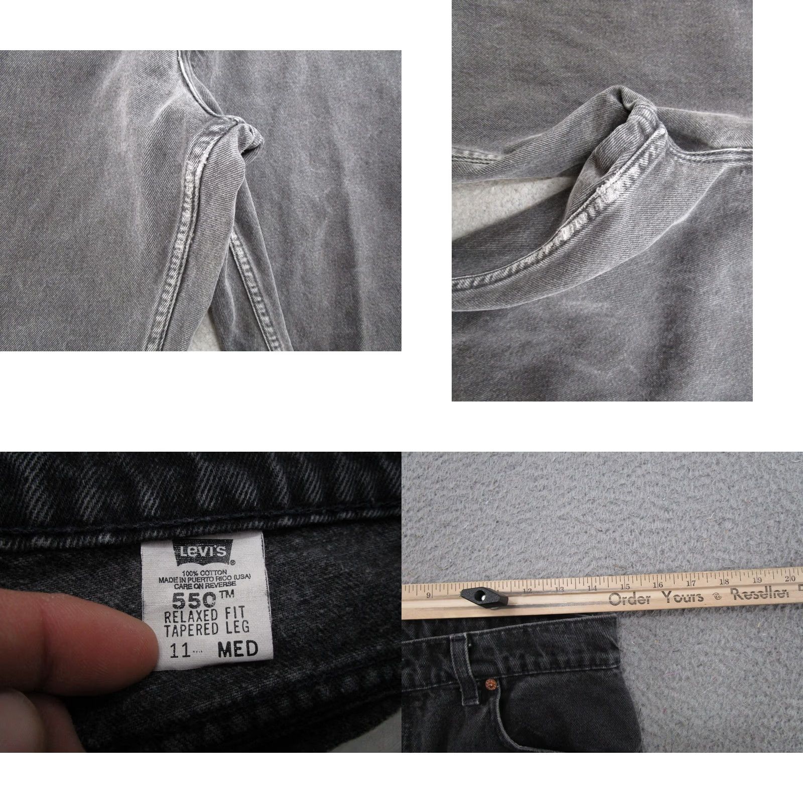 Levi's VINTAGE Levi's 550 Jeans Women’s Size 11 Black Relaxed Fit Tapered Leg USA READ Size 32" / US 10 / IT 46 - 8 Thumbnail