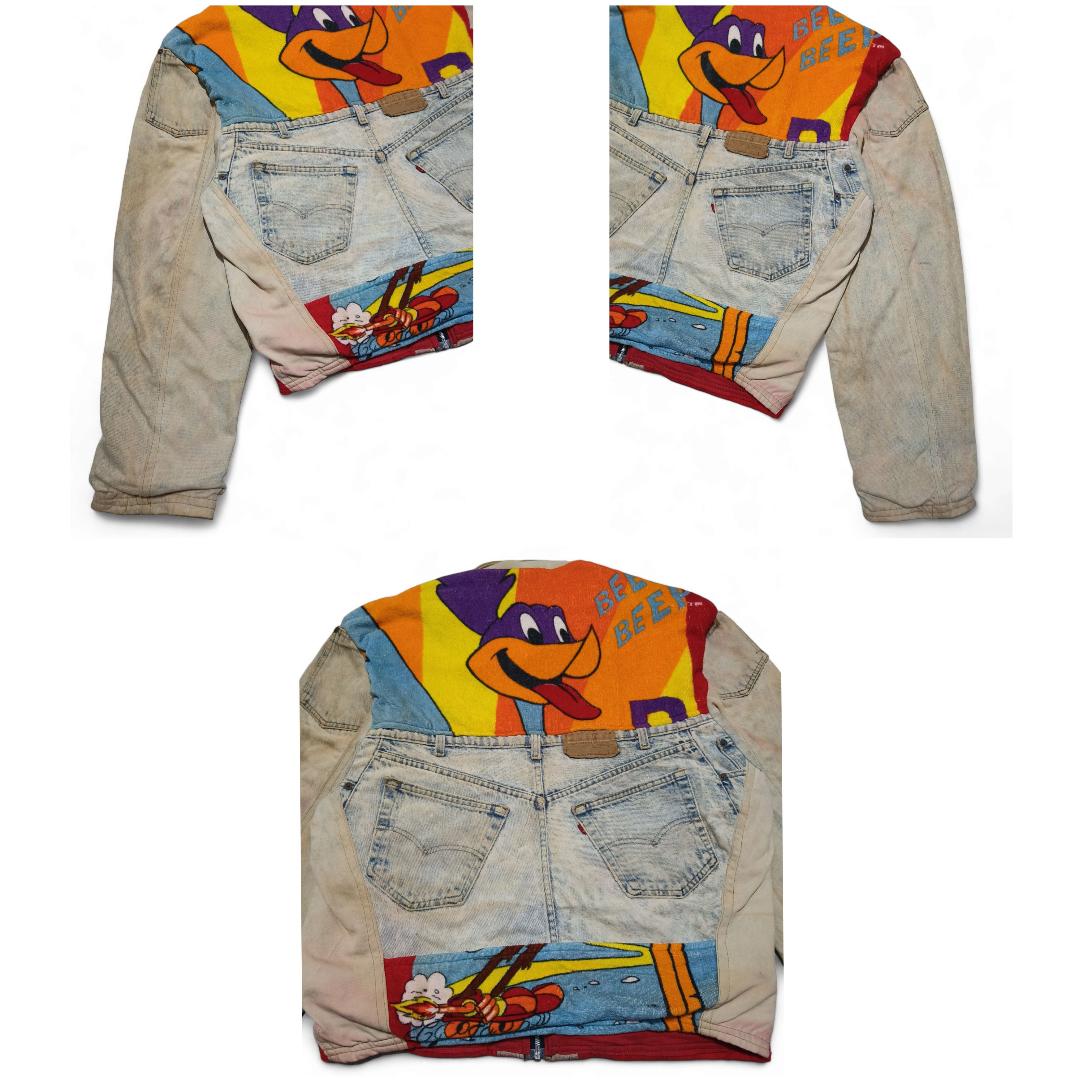 Too Cute Guetta Bros. Vintage Road Runner Wile TOO CUTE Guetta Bros Denim Jacket Size US XL / EU 56 / 4 - 8 Thumbnail