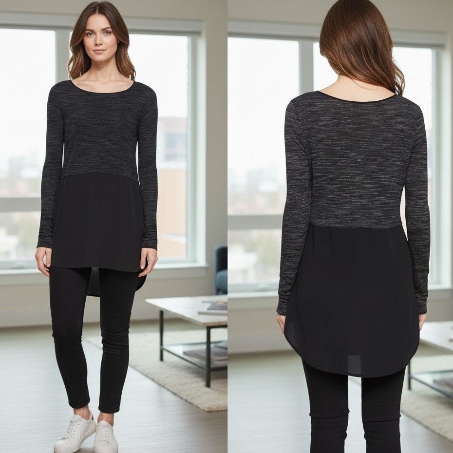 Vince VINCE Tunic Top Blouse XS Long Sleeve Pullover Layered Look Size XS / US 0-2 / IT 36-38 - 1 Thumbnail
